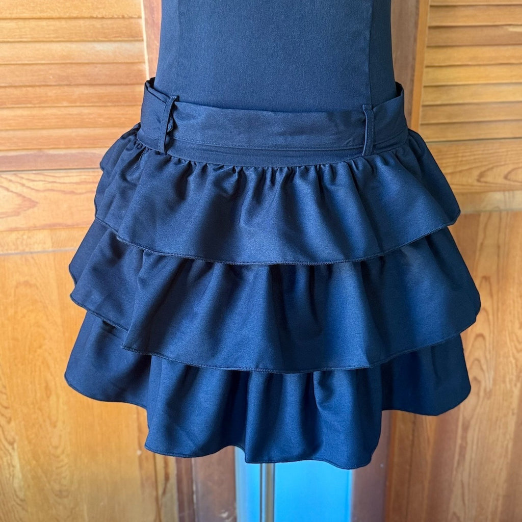 Punk Goth Lolita Cute x Military Black Zipper Halter Belted Mini Dress