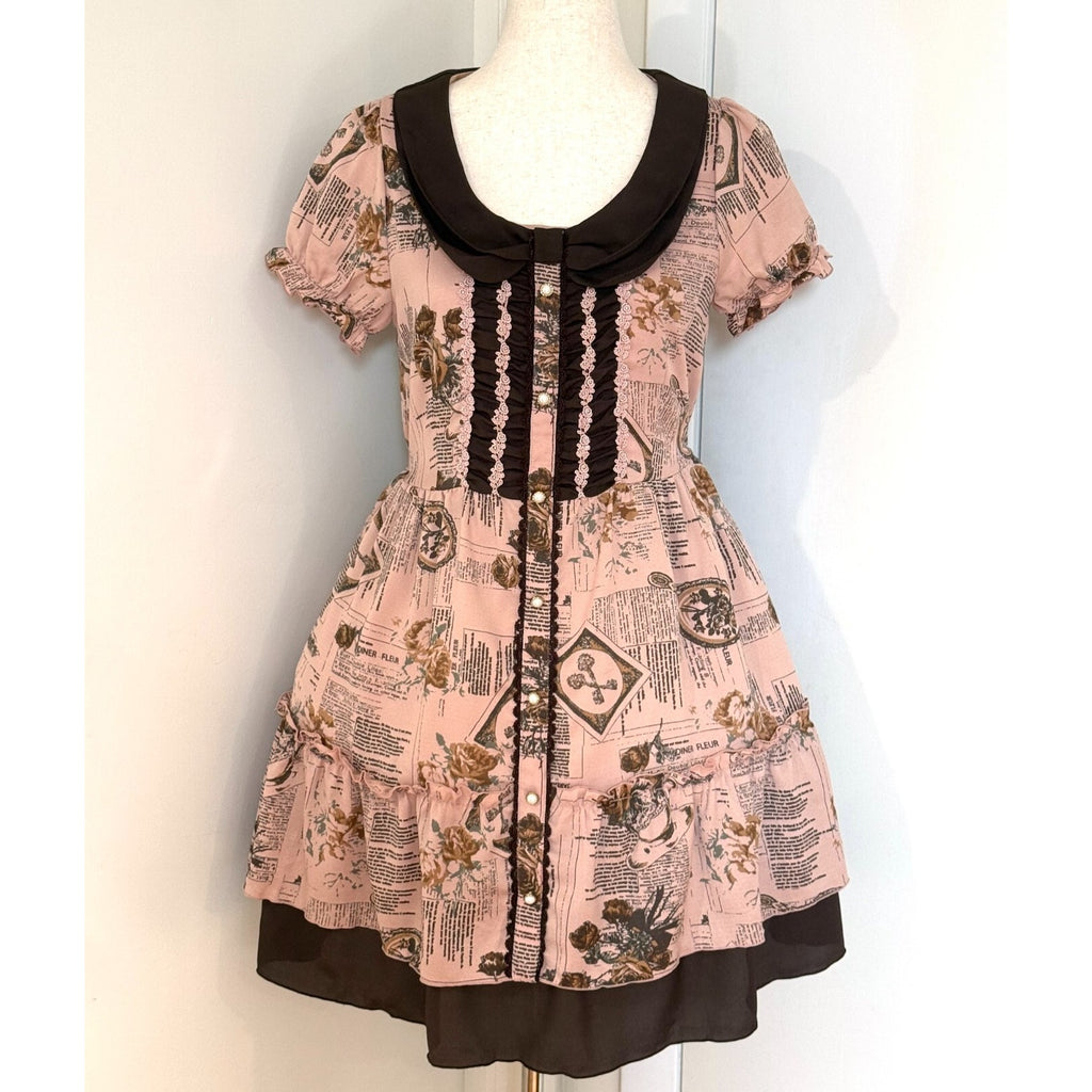 Axes Femme Victorian J-fashion Kawaii Jirai Himekaji French Poetry Pink Dress M