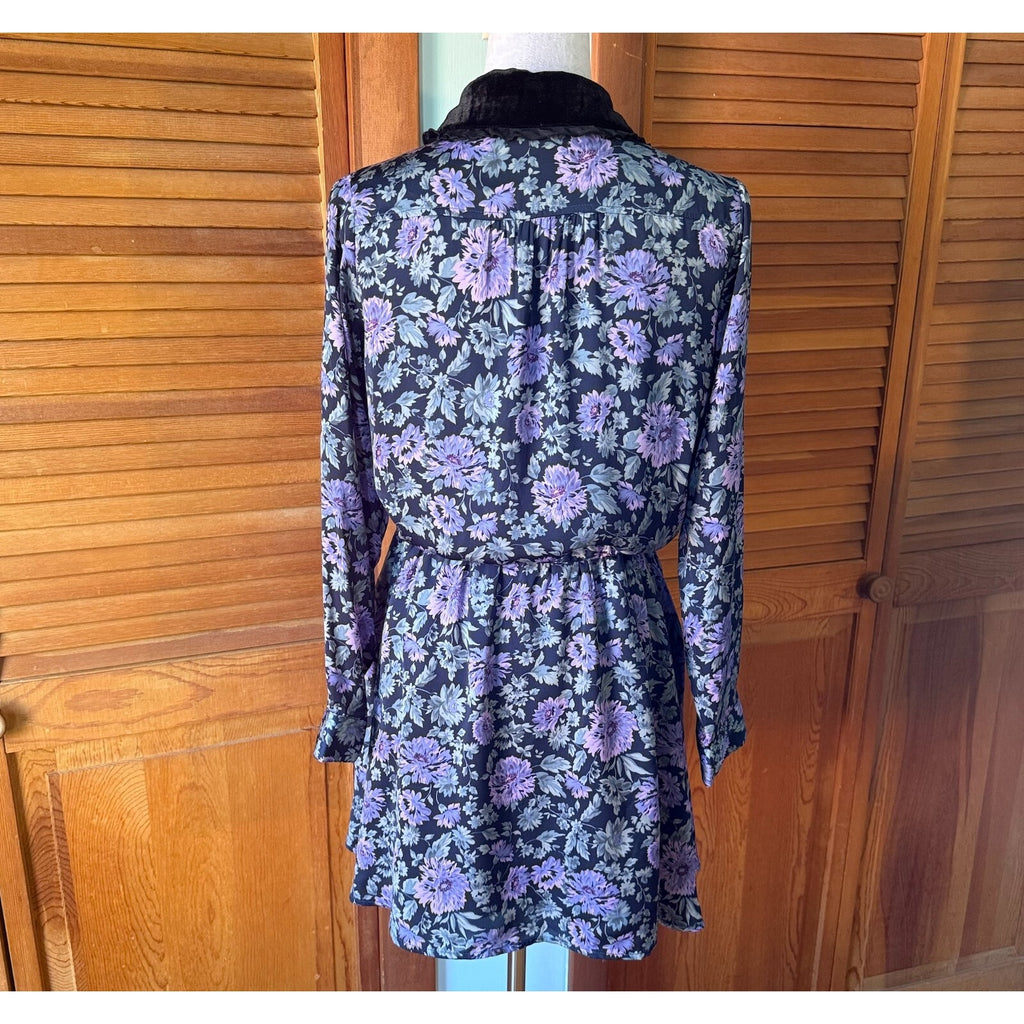 Axes Femme Kawaii Midnight Chrysanthemum Jirai Purple Black Dress M-L