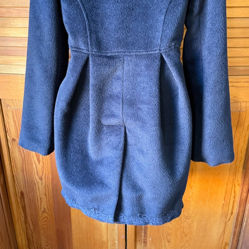Liz Lisa J-Fashion Gyaru Kawaii EGL Dollcore Dark Blue Wool Blend Coat 0 XS