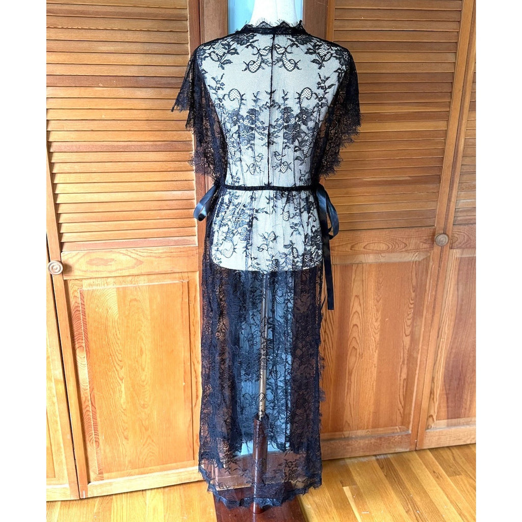 Gothic Victorian Coquette Balletcore Black Lace Overdress Dress Cover S-XXL