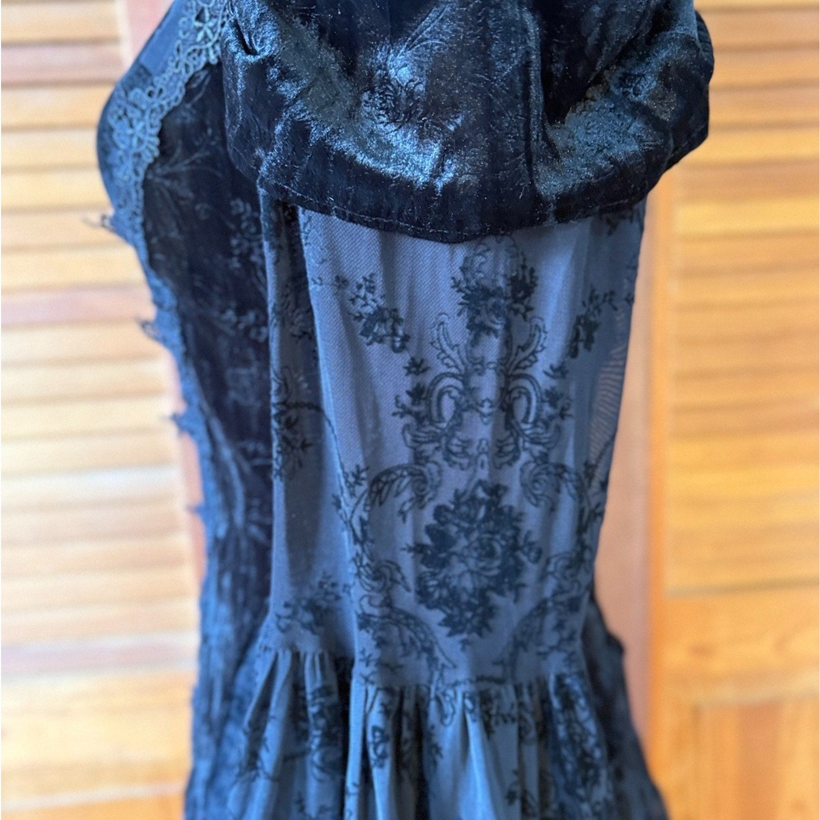 Dark In Love Gothic Victorian Dark Fairycore Black Rose Fairy Lace Mini Dress S