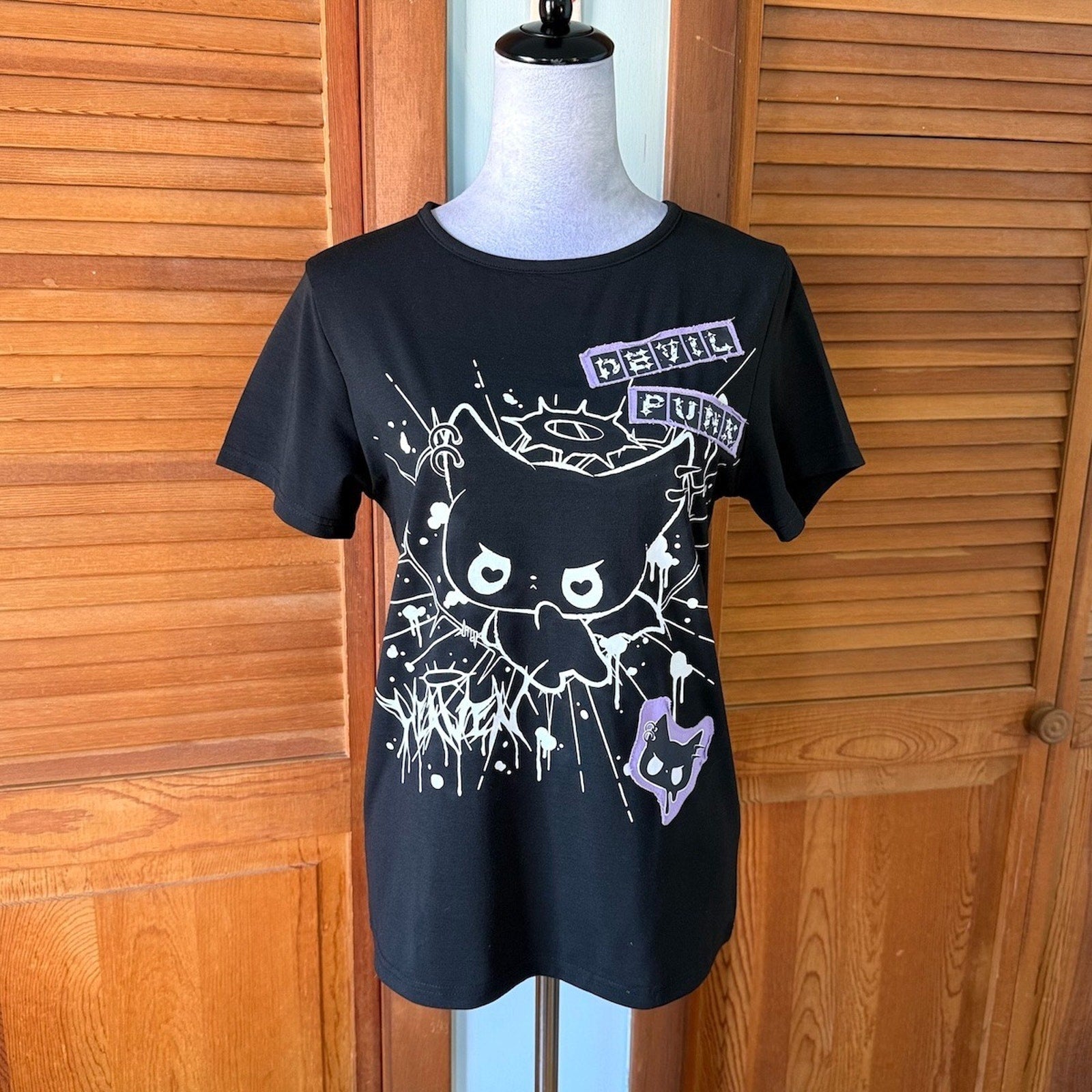 ACDC Rag Lolita EGL Yami Kawaii Devil Punk Kitty Cat Tee T-shirt Top