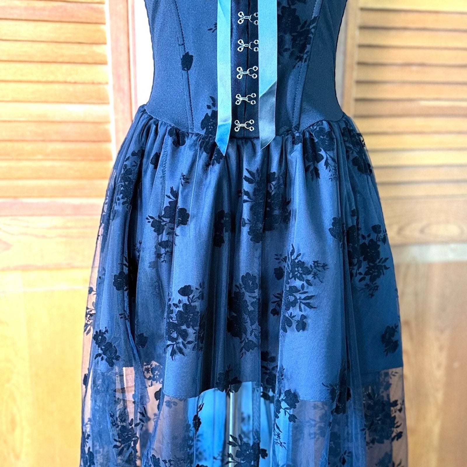 Gothic Victorian Vkei Dark Fairycore The Fairest Fairy Black Lace Over Dress