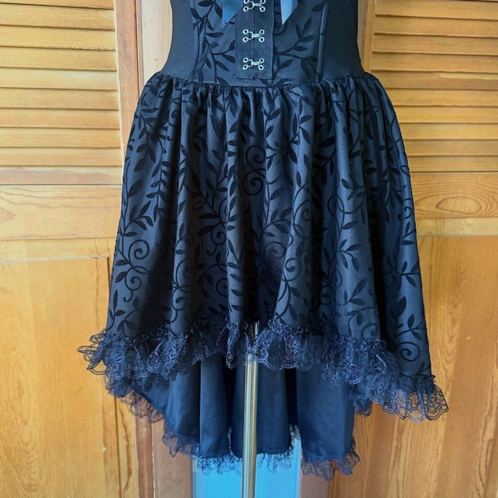 Garden Goth Victorian Dark Fairycore Witchcore Sinister Foliage Black Dress