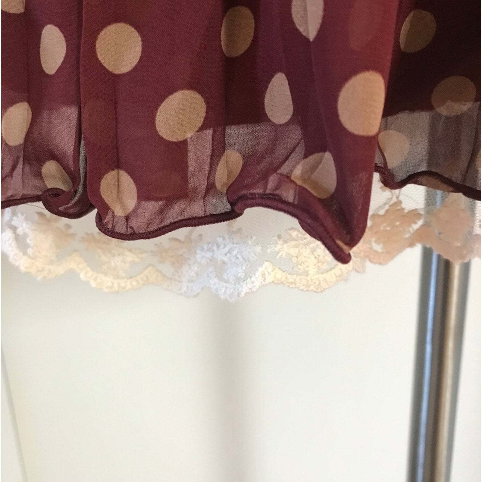 Liz Lisa Meyeeka J-fashion Kawaii Brown Polka Dot Gathered Skirt S