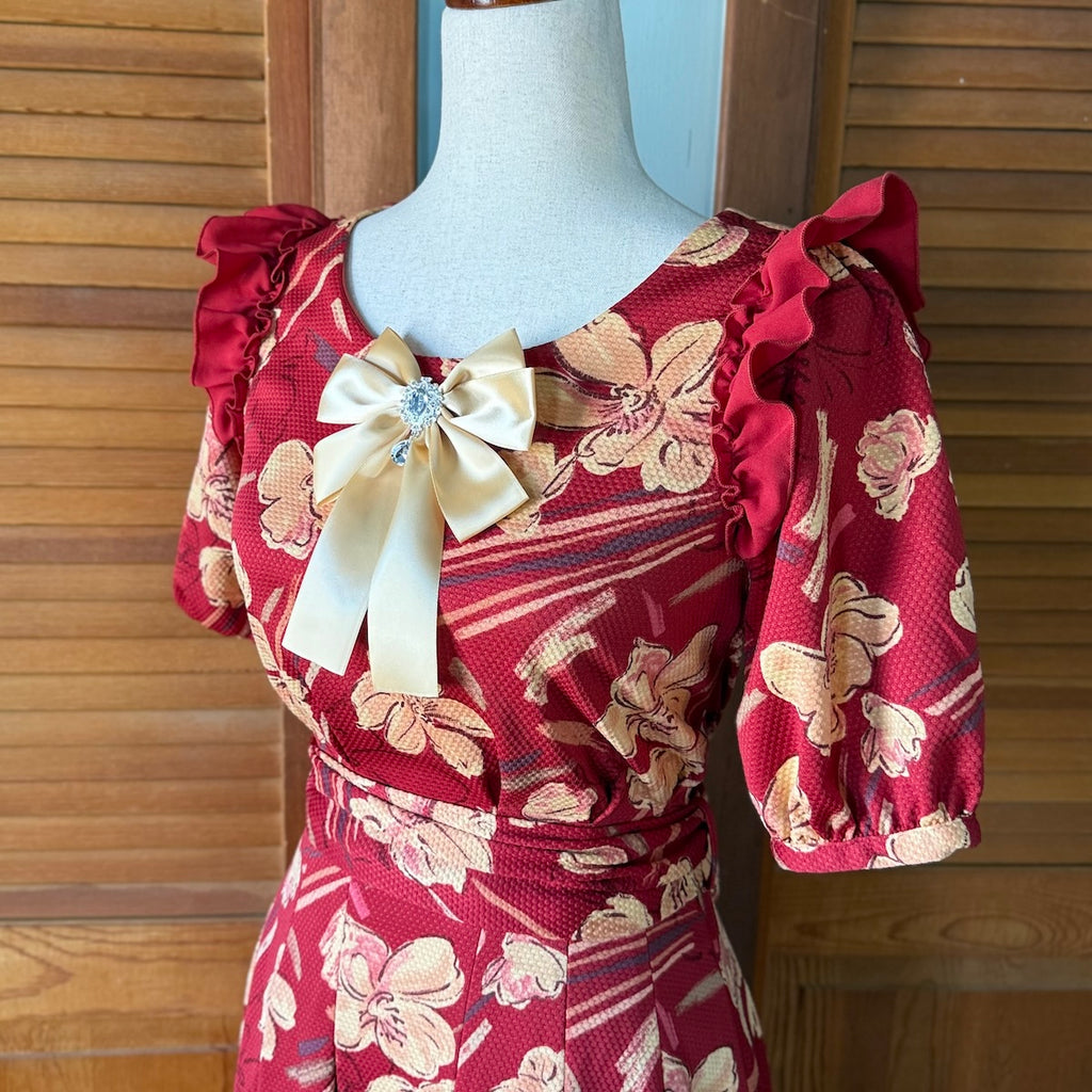 Liz Lisa J-fashion Jirai Kei Gyaru Red Yellow Flower Bow Dress XS-S