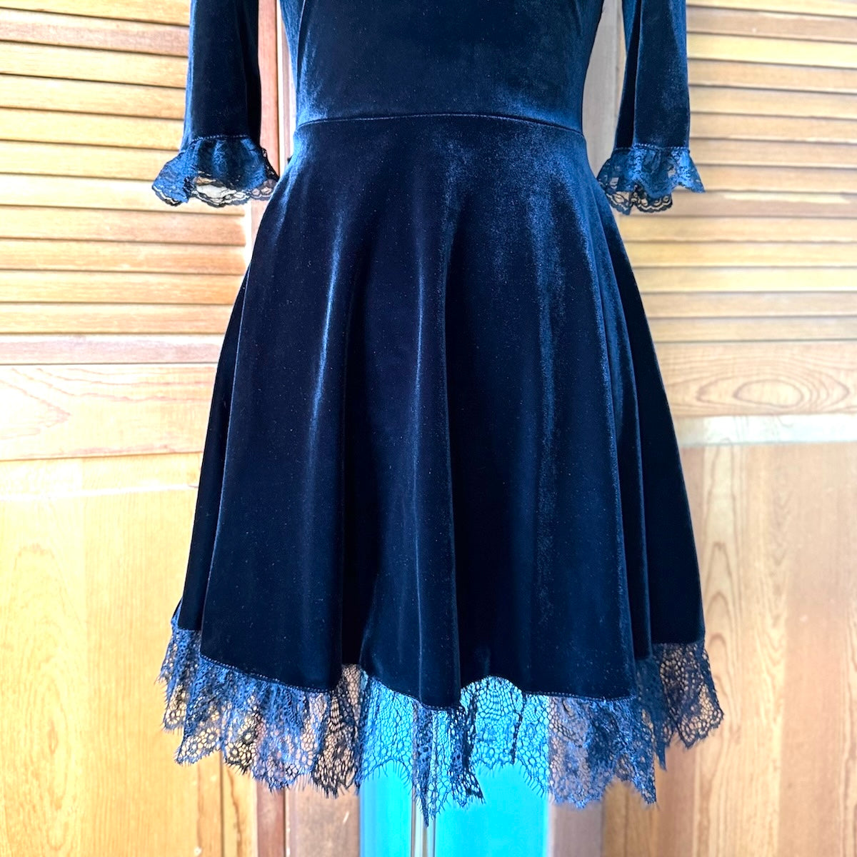 Dolls Kill Ladyhawke Black Velvet High Neck Cameo Dress
