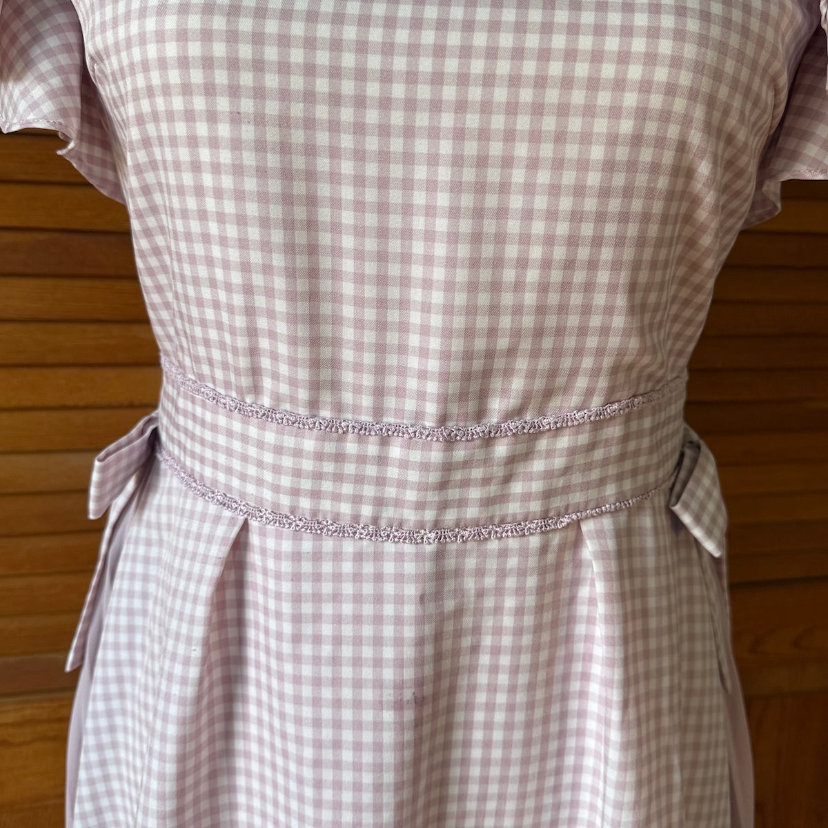 J-fashion Lodispotto Jirai Kei Gyaru Pink Gingham Bows & Pearls Dress S