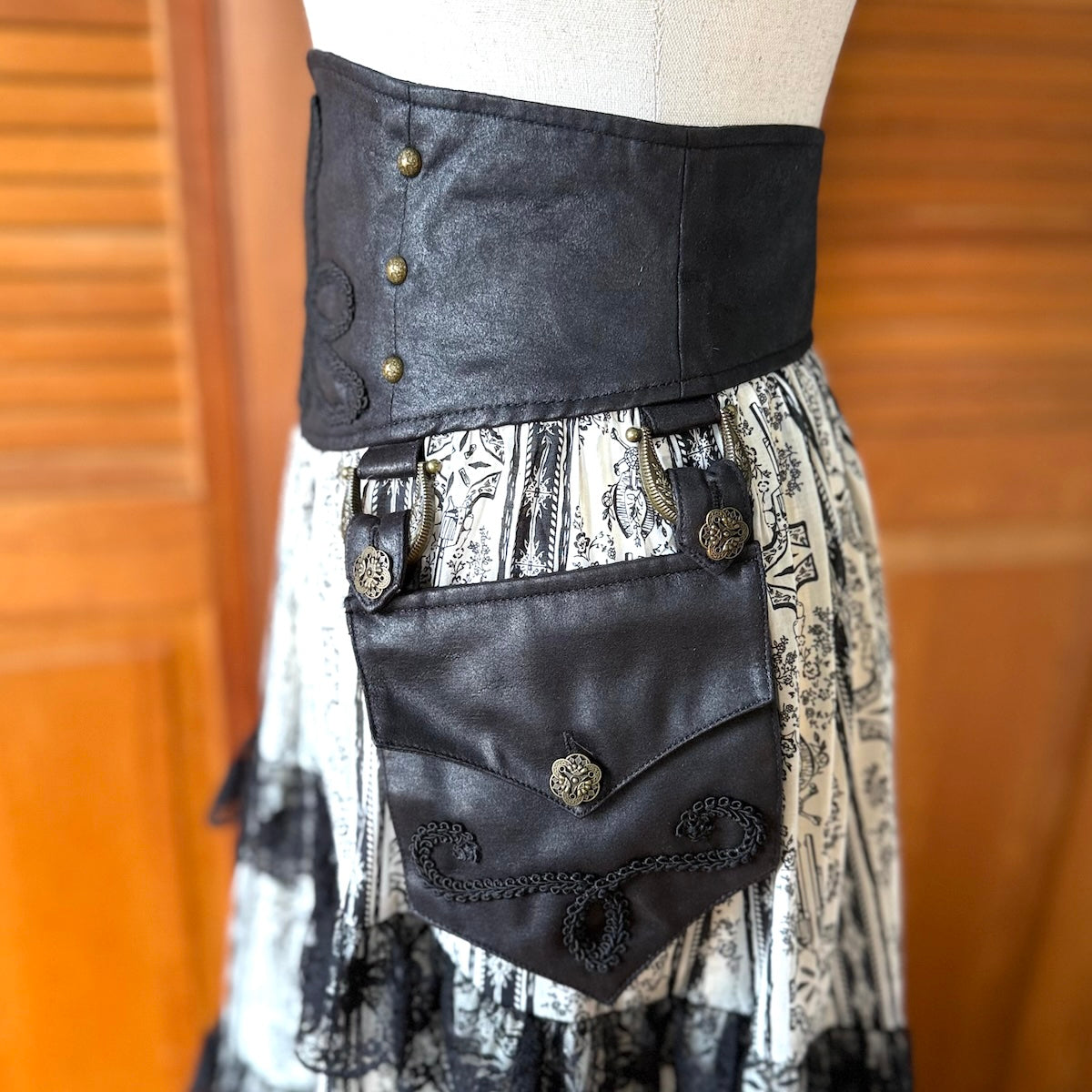 Vintage Lip Service Winchester Emporium Gothic Steampunk Victorian High Waist Skirt
