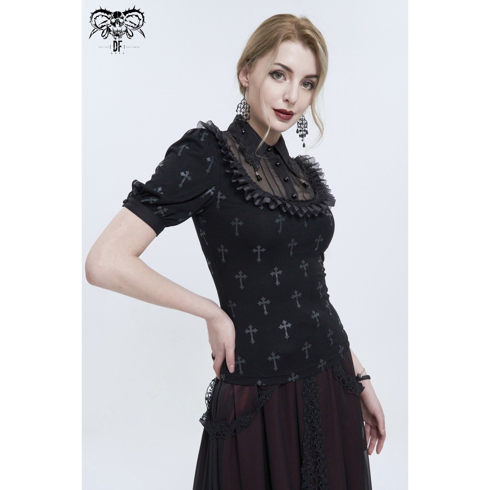 Devil Fashion Gothic Lolita Victorian Vampire Vkei EGL My Sweet Cross Top