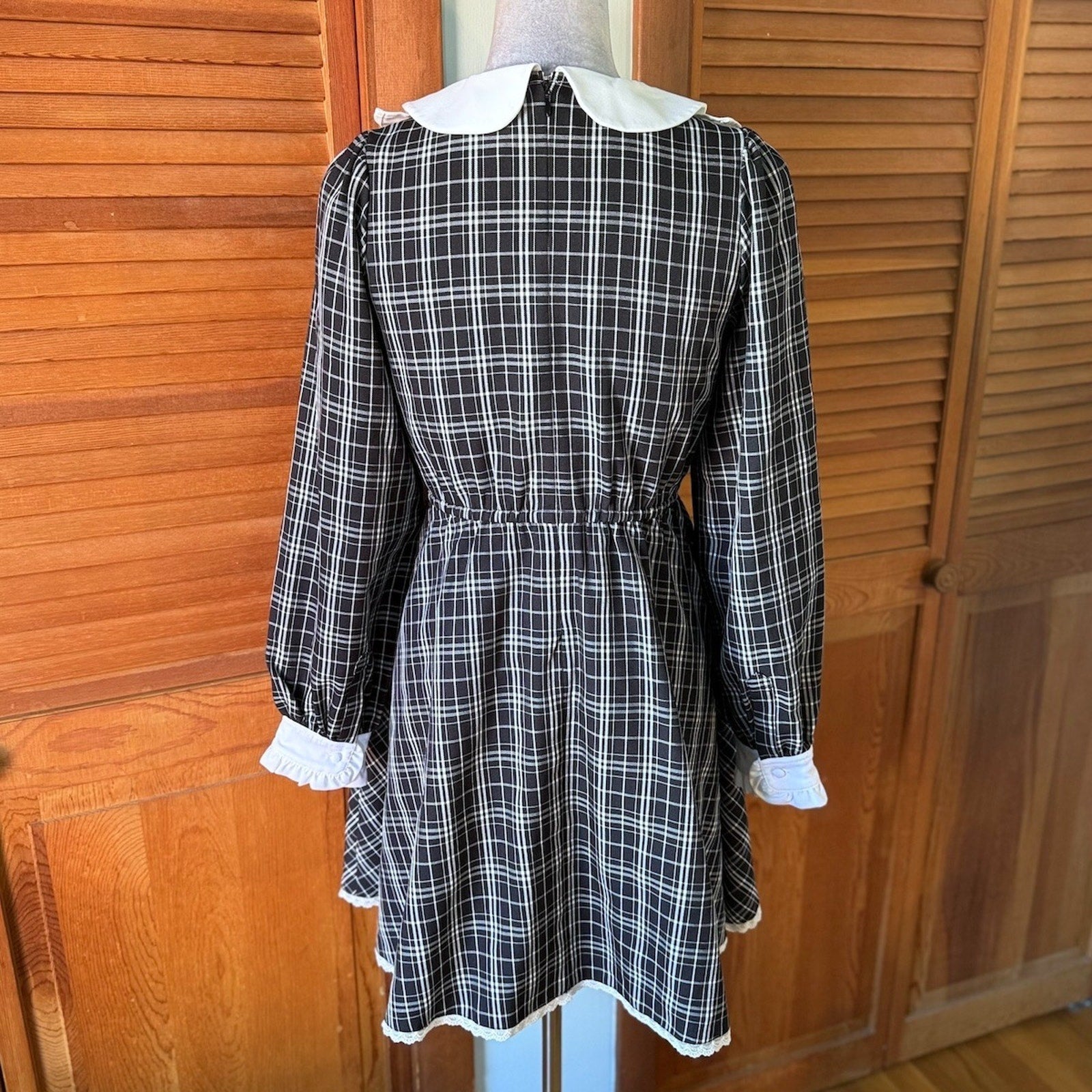 Honey Cinnamon J-fashion Jirai Gyaru Dollcore Black & White Plaid Dress M