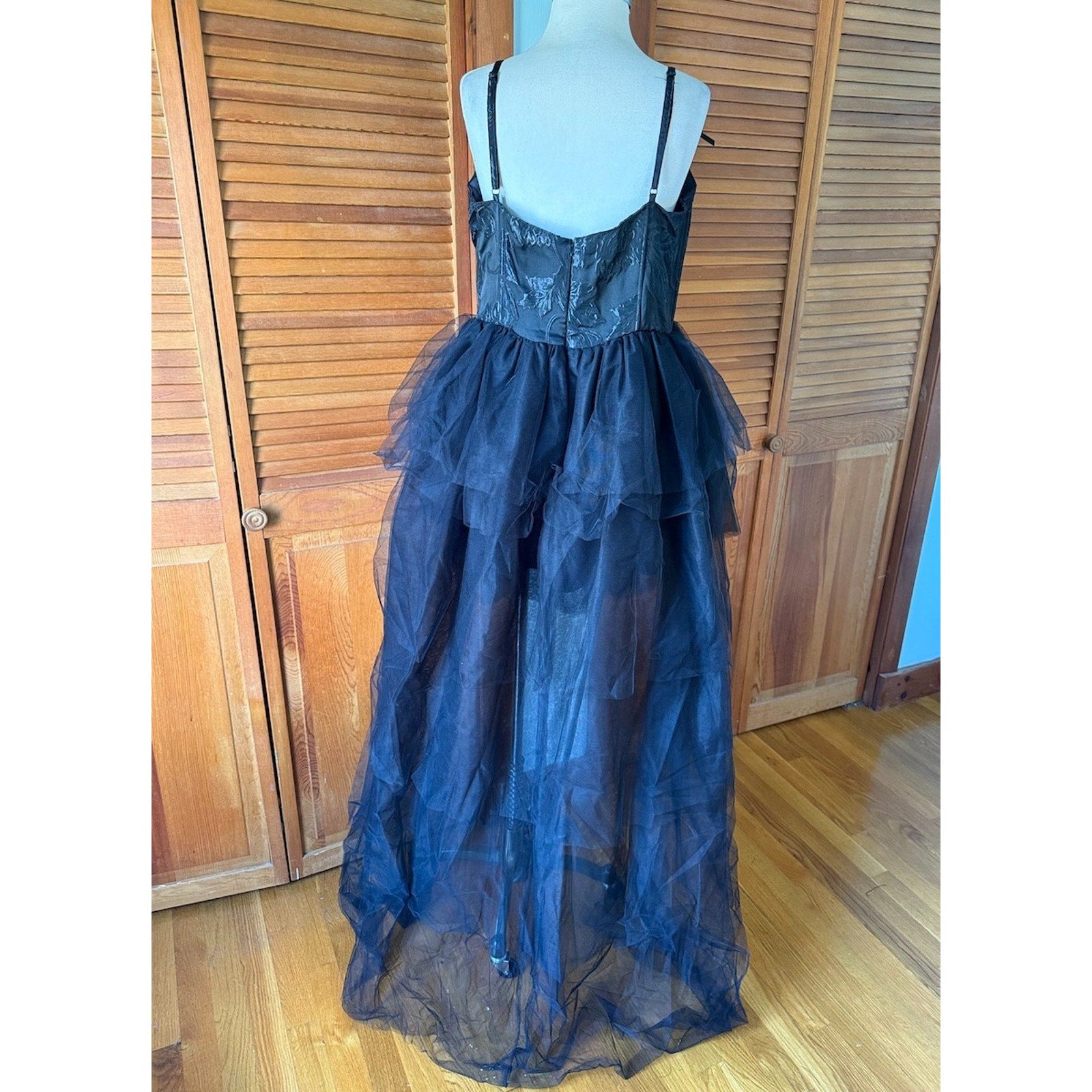 Dolls Kill Gothic Victorian Halloween High Low Brocade & Tulle Gown Dress 1X