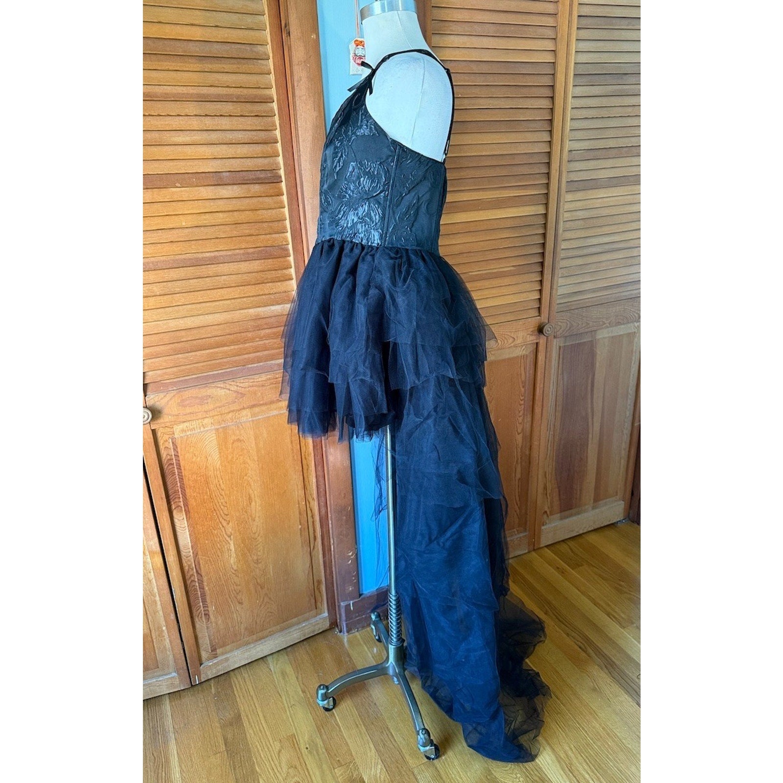Dolls Kill Gothic Victorian Halloween High Low Brocade & Tulle Gown Dress 1X