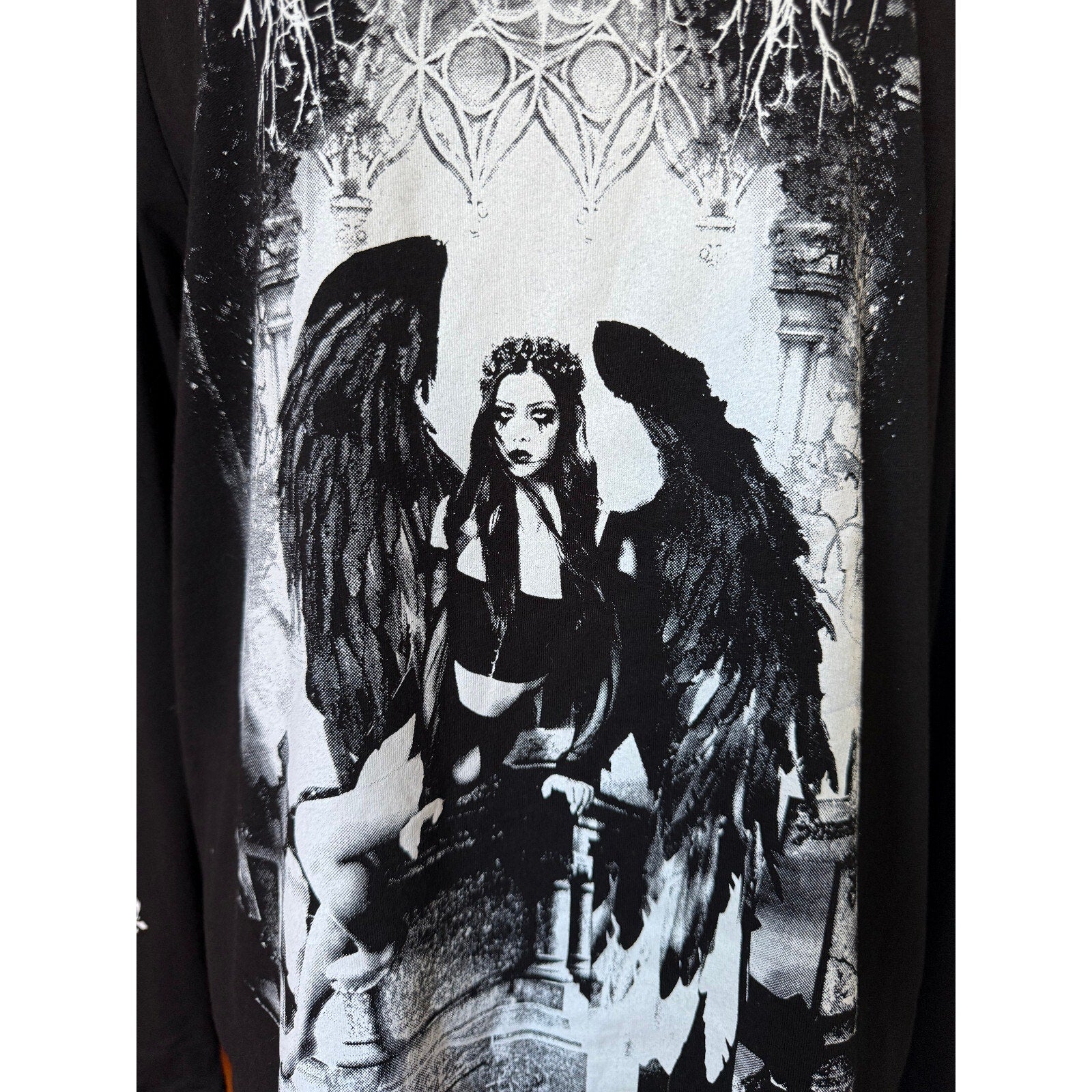 Dolls Kill Gothic Punk Victorian Fallen Angel Unisex Long Sleeve Tee Mini Dress
