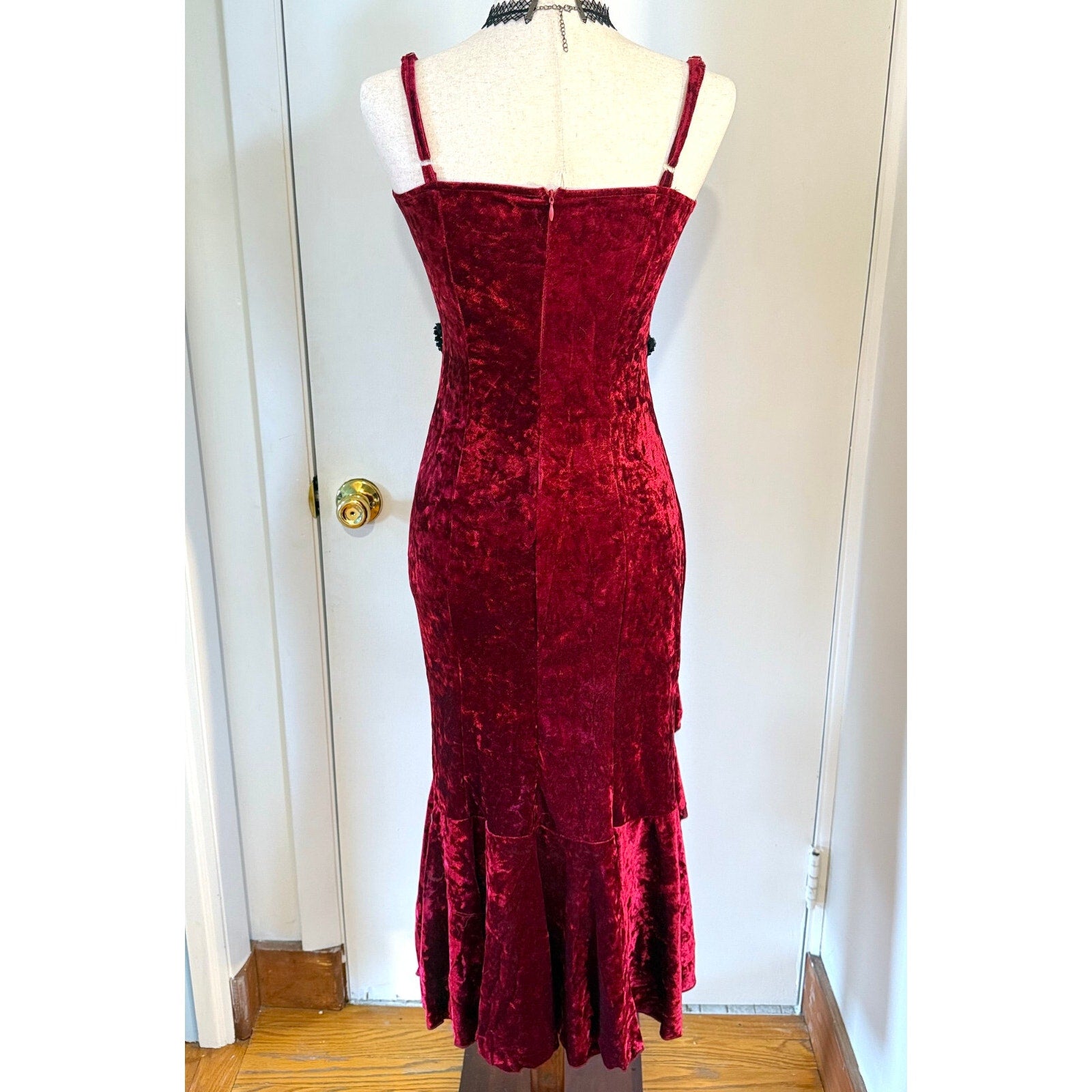 Gothic Victorian Vampire Bites & Roses Blood Red Velvet Dress
