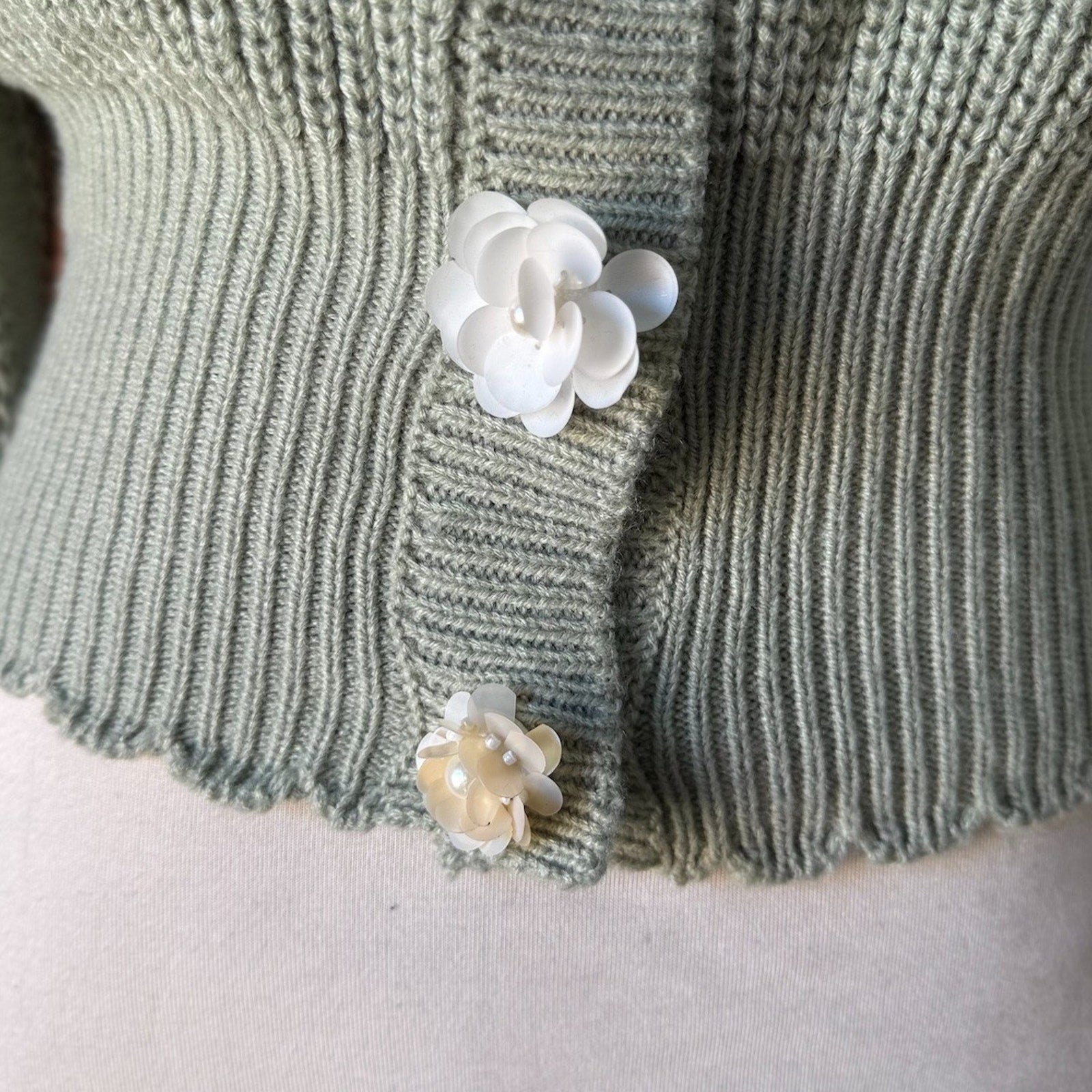 Liz Lisa J-Fashion Jirai Kei Himekaji Fairycore Green Flower Button Sweater Top