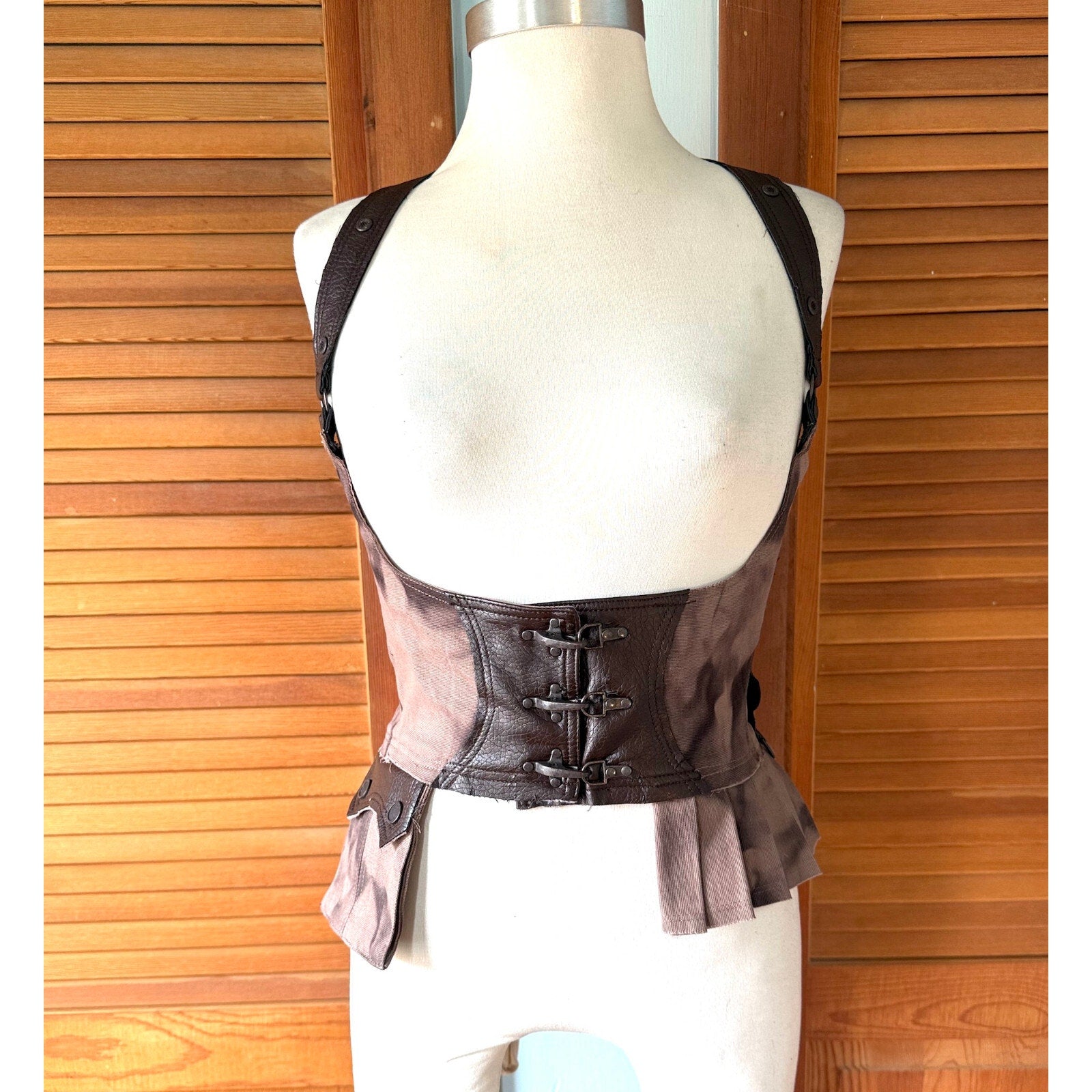 Vintage Lip Service Desert Exile Steampunk Brown Underbust Holster Top XS