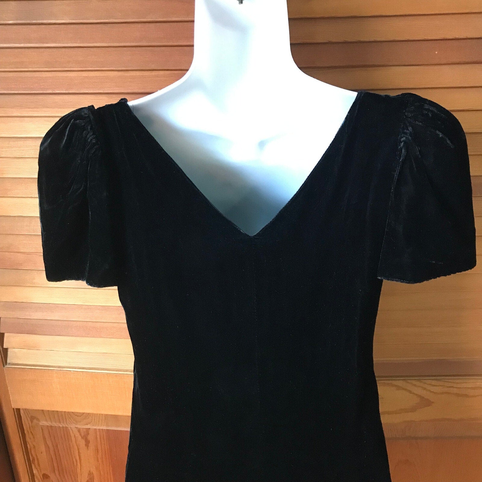 Vintage Gothic Lolita EGL Beetle Mania Black Velvet Lace & Bow Dress XS