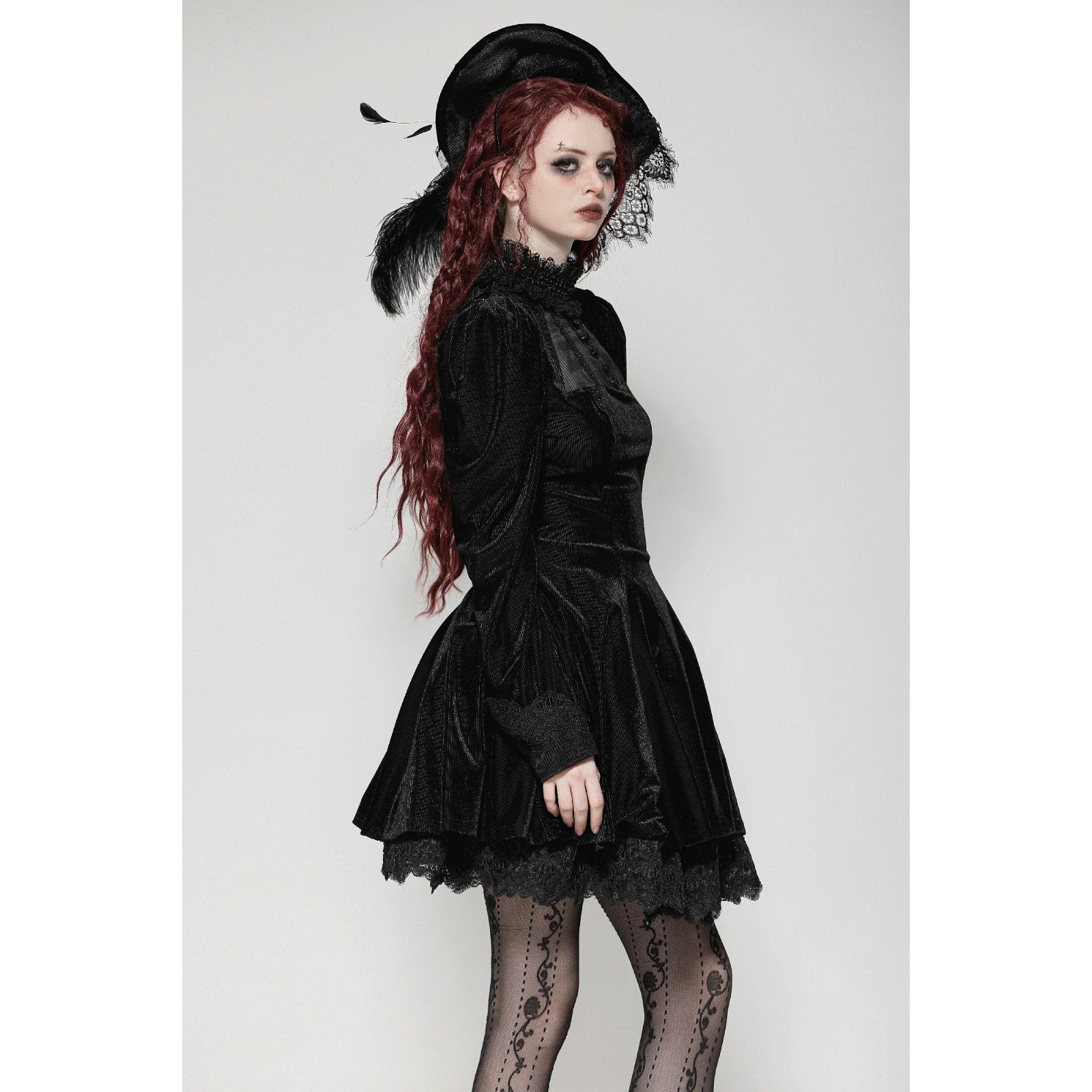 Dark In Love Gothic Victorian Lolita The Netherworld Black Velveteen Dress