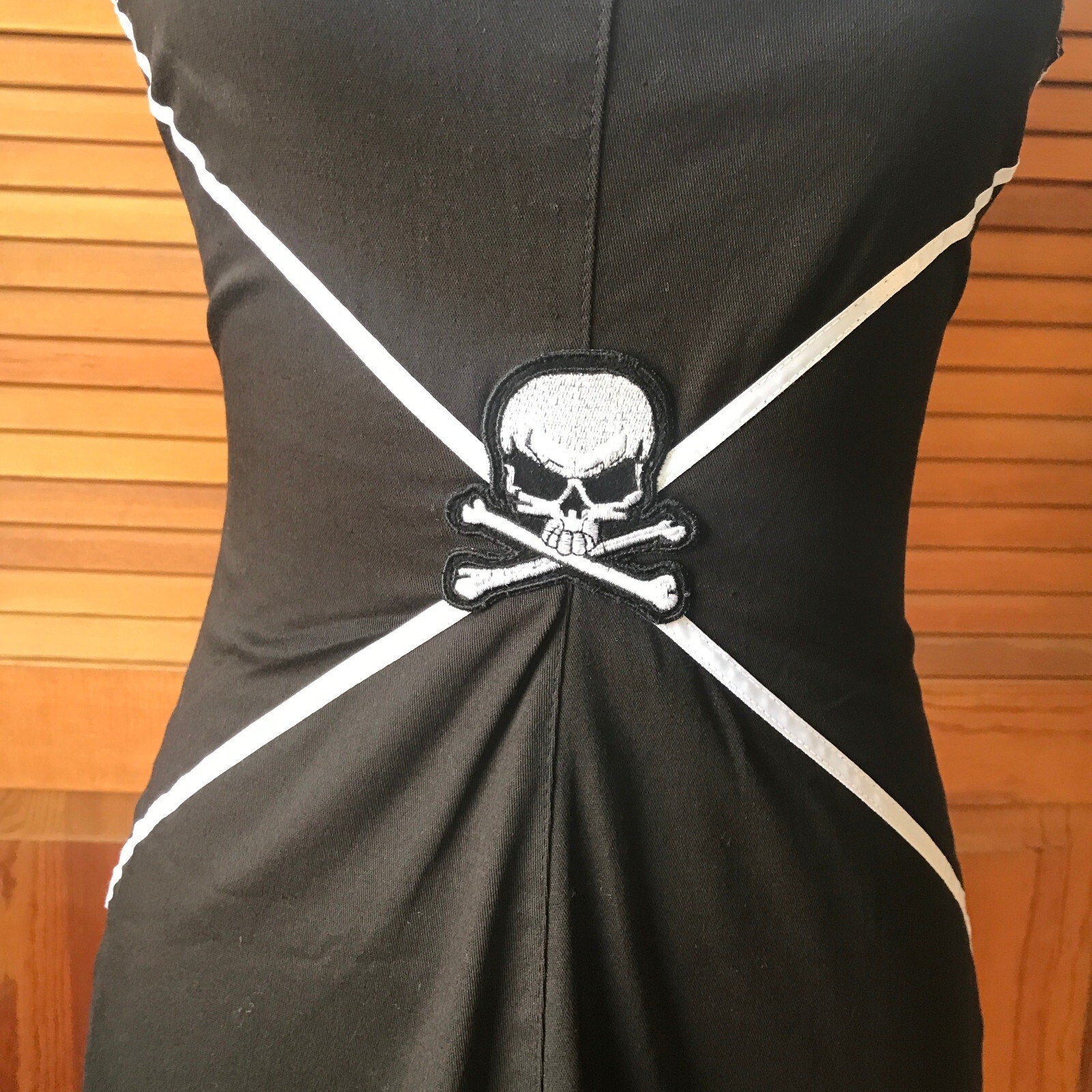 Phaze UK Goth Punk Sexy Skull Back Cotton Mini Dress 10 = S