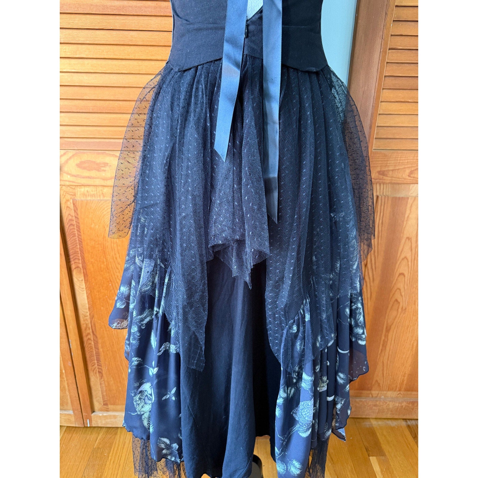 Vintage Lip Service Gothic Victorian Dark Fairycore Woodland Dress XS