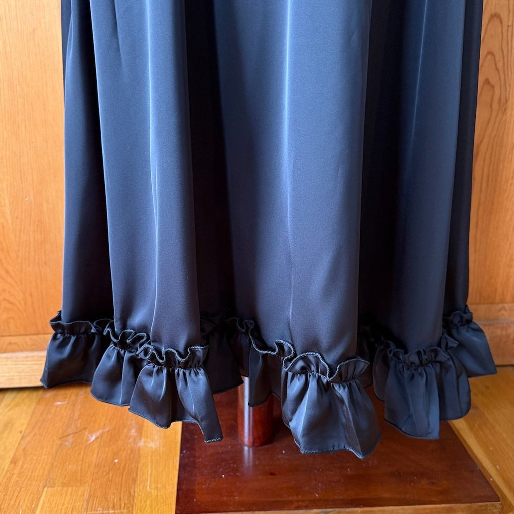 Dark in Love Gothic Victorian Vampire Vkei Black & Red Satin Ruffle Lace Skirt