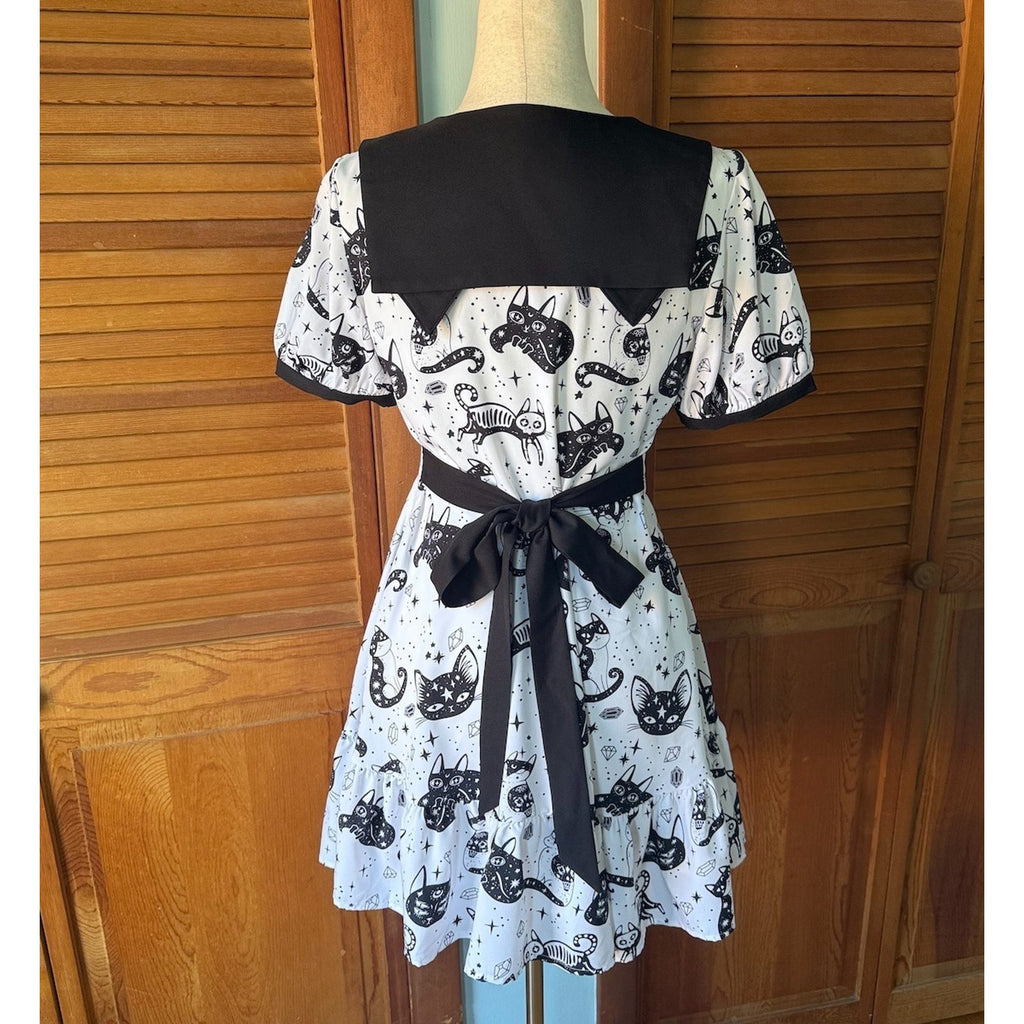 Dark in Love Goth Punk Dollcore Kawaii Lolita Mystic Moon Kitty Cat Dress M