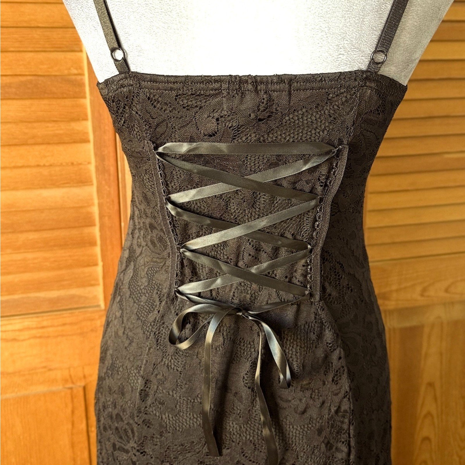 Gothic Victorian Vampire Fairycore Dark Matters Black Lace Up Back Dress