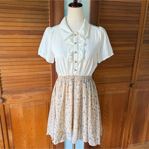 Axes Femme J-fashion Gyaru Himekaji Harajuku White Ruffle Key Summer Dress M