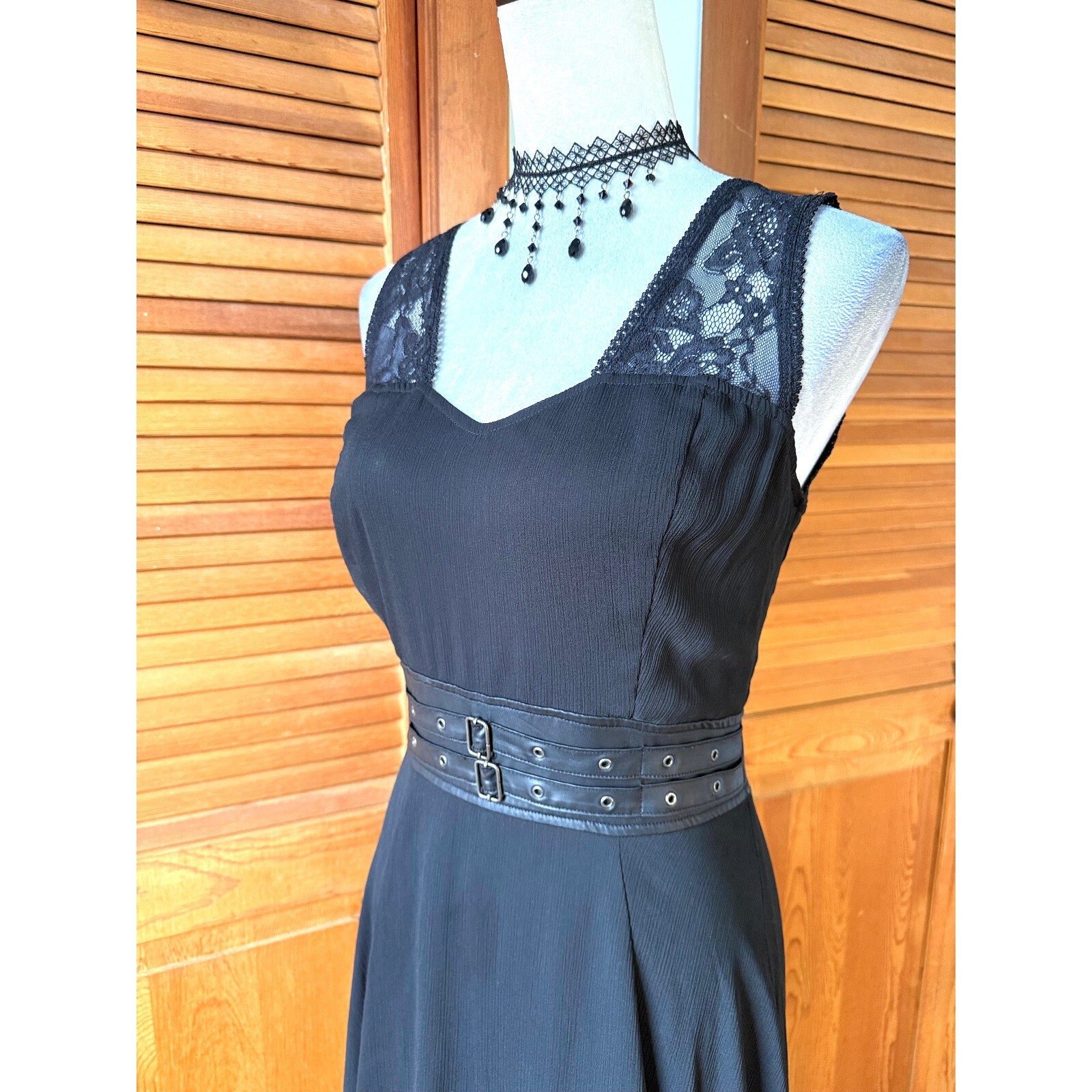 Royal Bones Gothic Victorian Dark Athena Rising Black High-Low Dress M-L