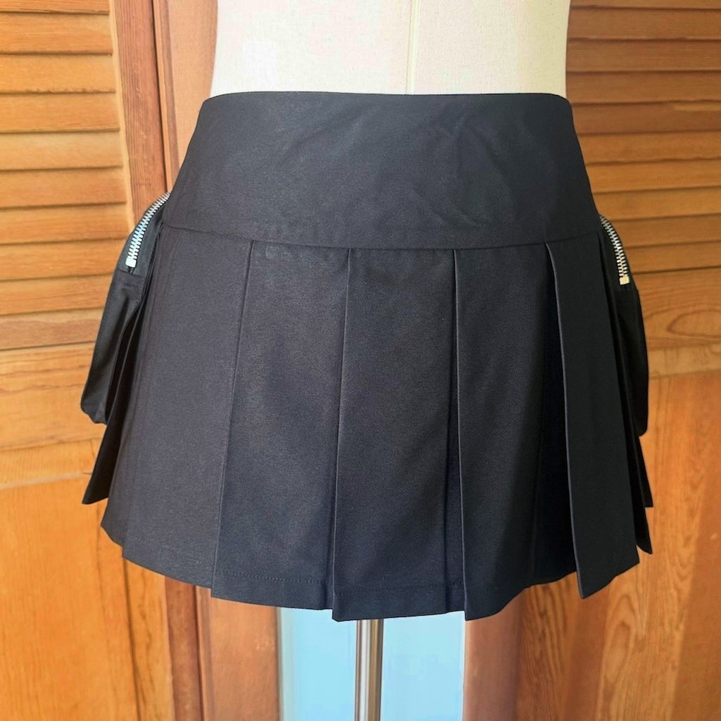 Dark in Love Goth Punk Emo Vkei Cyber Cargo Pockets Tactical Mini Skirt