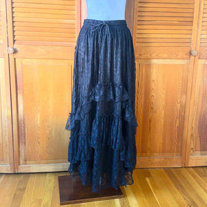 Dark in Love Gothic Victorian Vampire Vkei Black Lace & Ruffle Skirt XS-XL