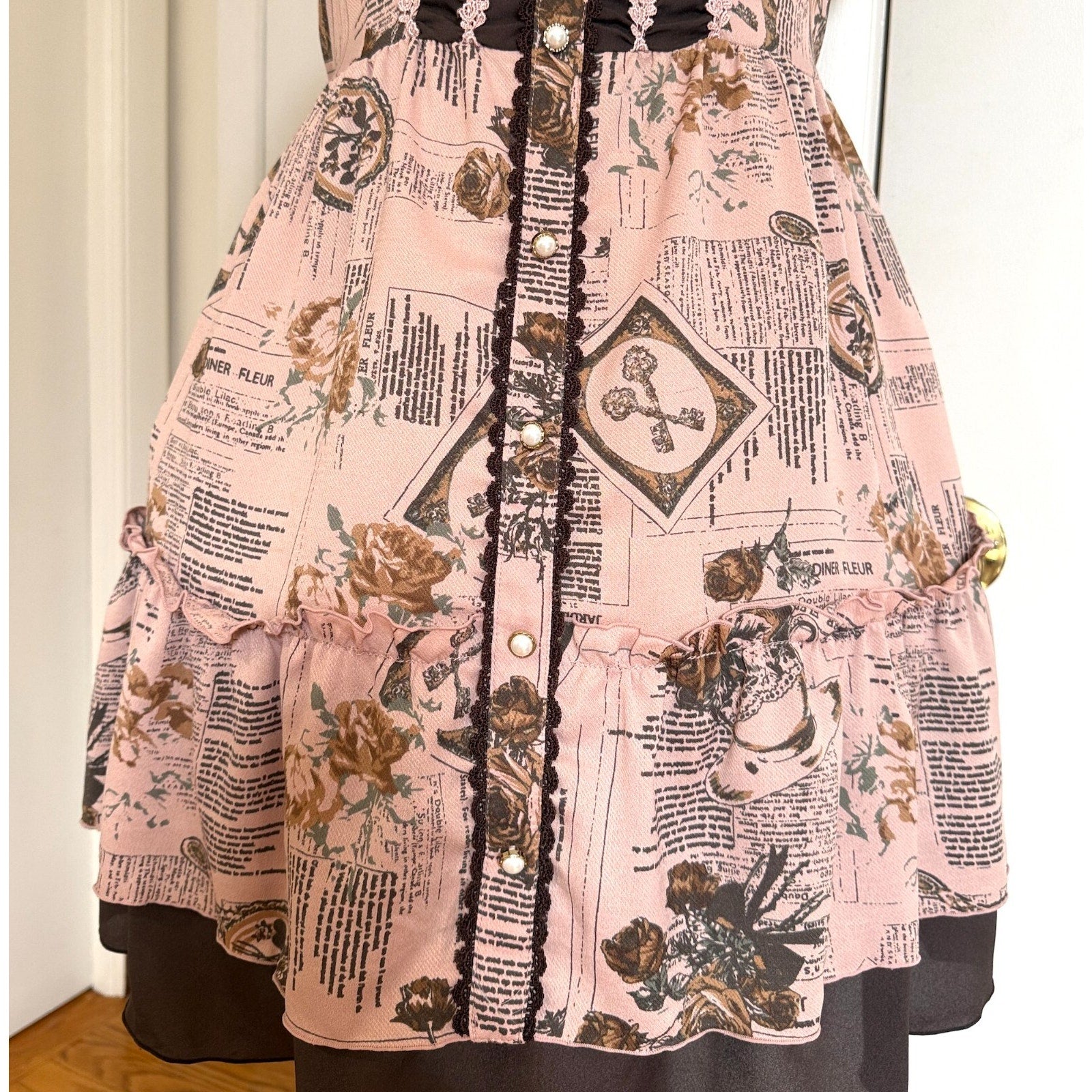 Axes Femme Victorian J-fashion Kawaii Jirai Himekaji French Poetry Pink Dress M