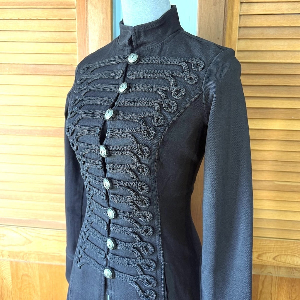 Tripp NYC Goth Punk Steampunk Victorian Vampire Vkei Military Y2K Long Jacket XS