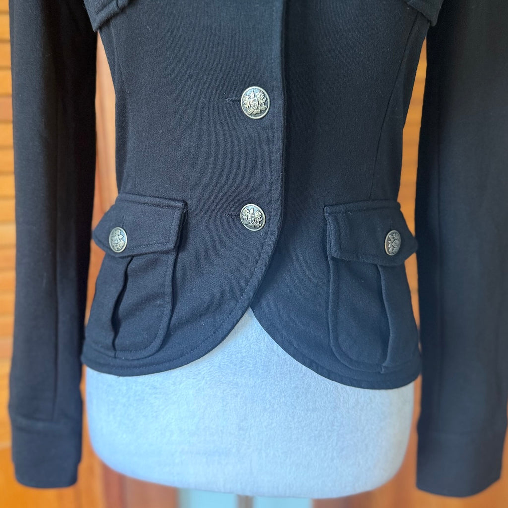 Goth Punk Steampunk EGL Casual Light Black Military Jacket S