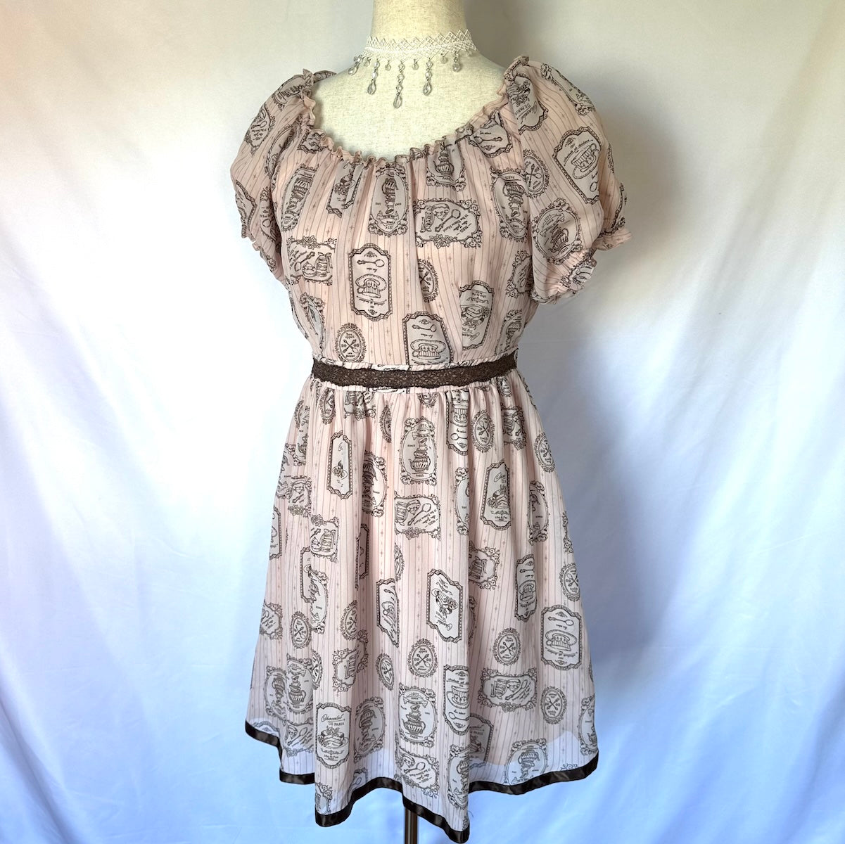 Axes Femme Poetique J-fashion Victorian Chocolat de Paris Pink Dress M