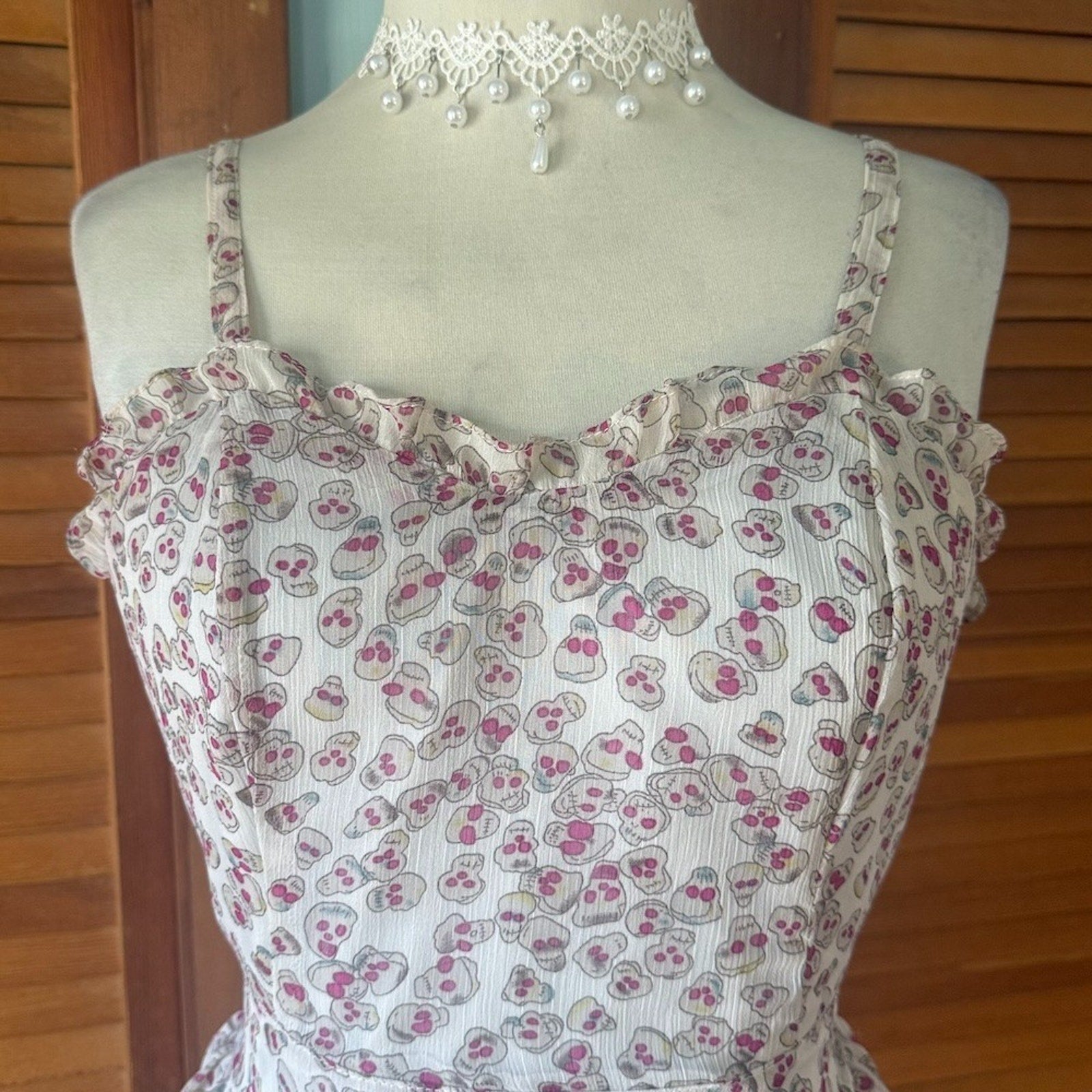 Punk Goth Emo Dollcore Lolita Tripp NYC Zombie Skull Summer Dress M-L