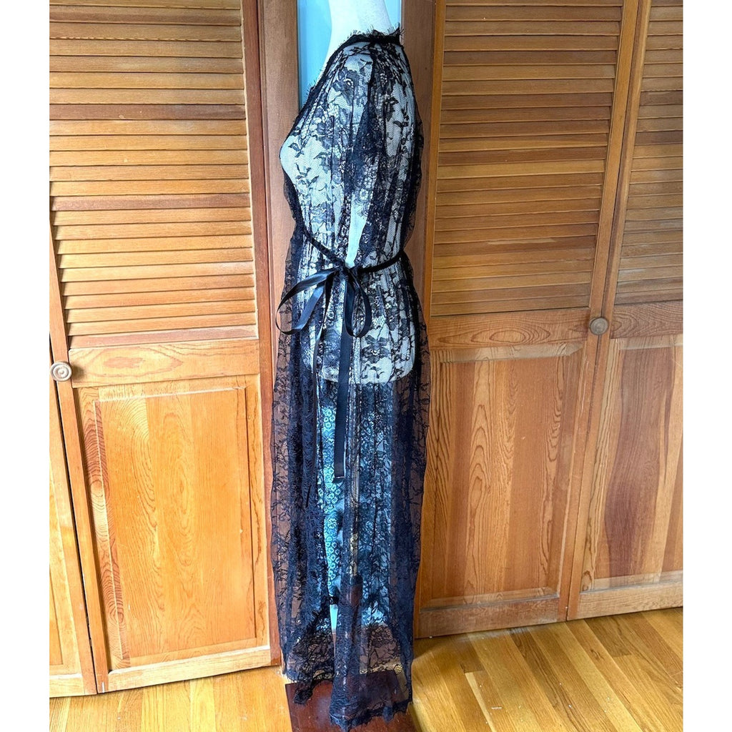 Gothic Victorian Coquette Balletcore Black Lace Overdress Dress Cover S-XXL