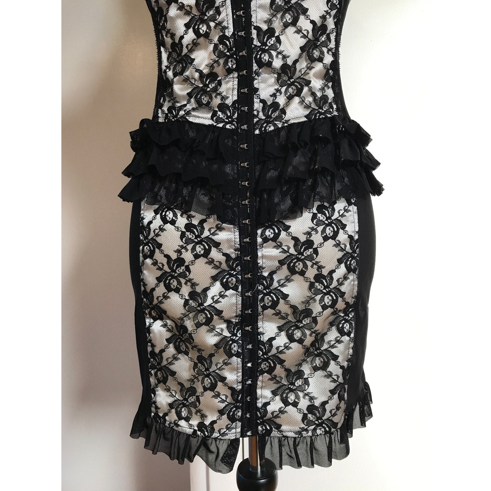 Lip Service Vintage Vaudeville Vamps Gothic Victorian Lace & Mesh Dress