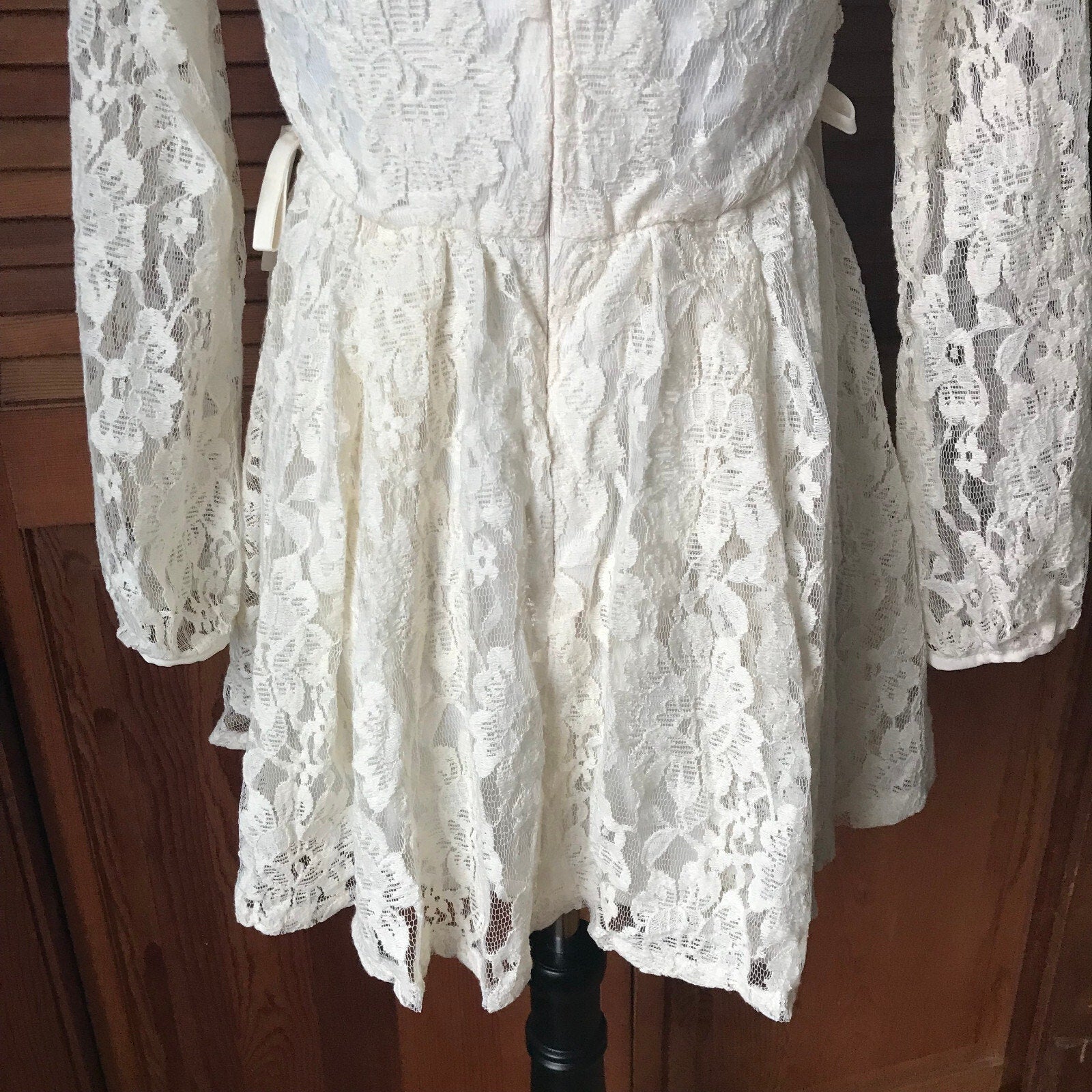 Liz Lisa Style J-fashion Dollcore Cottage Coquette Ivory White Lace Dress S