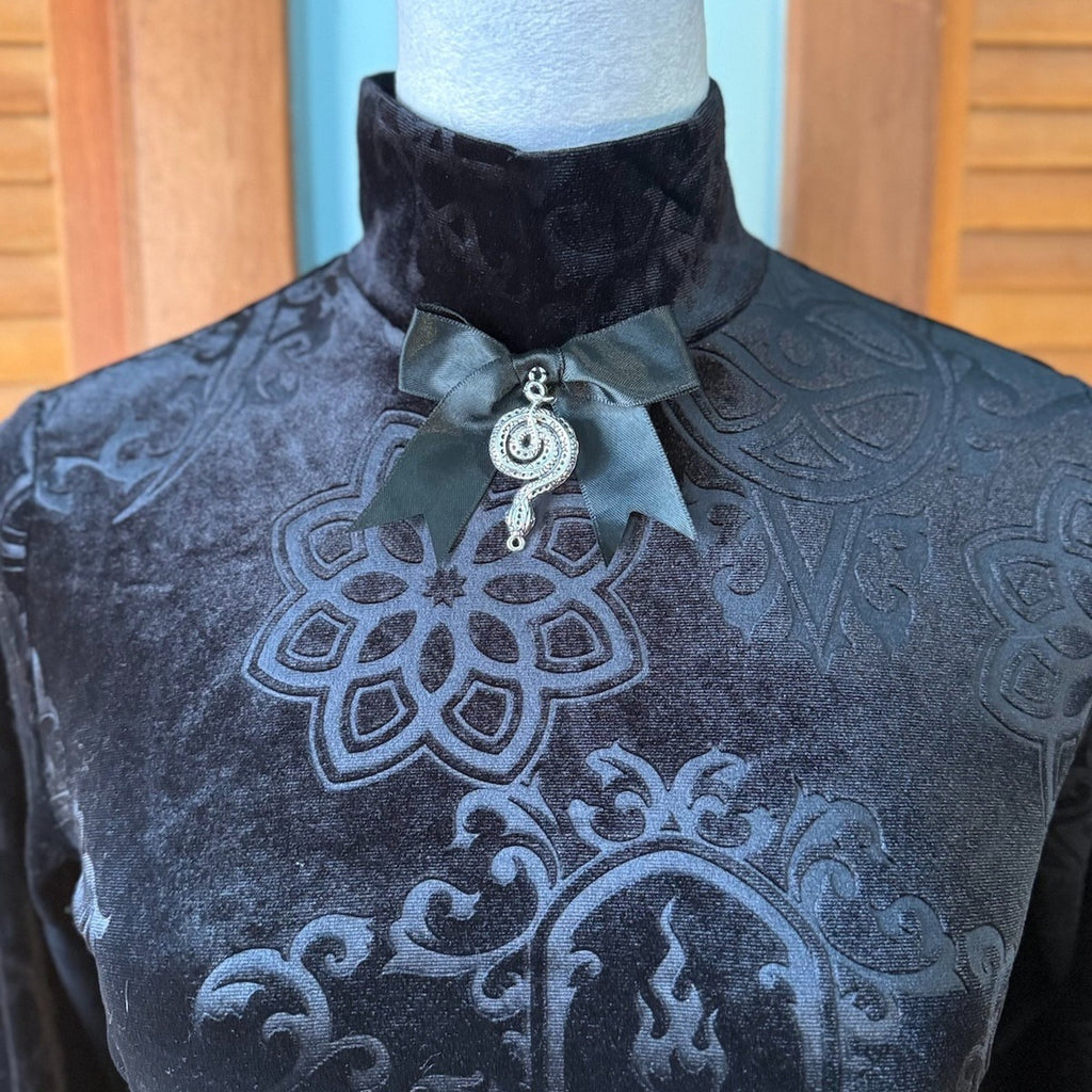 Killstar Gothic Witchcore Black Velvet Snake Charmer Blasphemia Dress XS