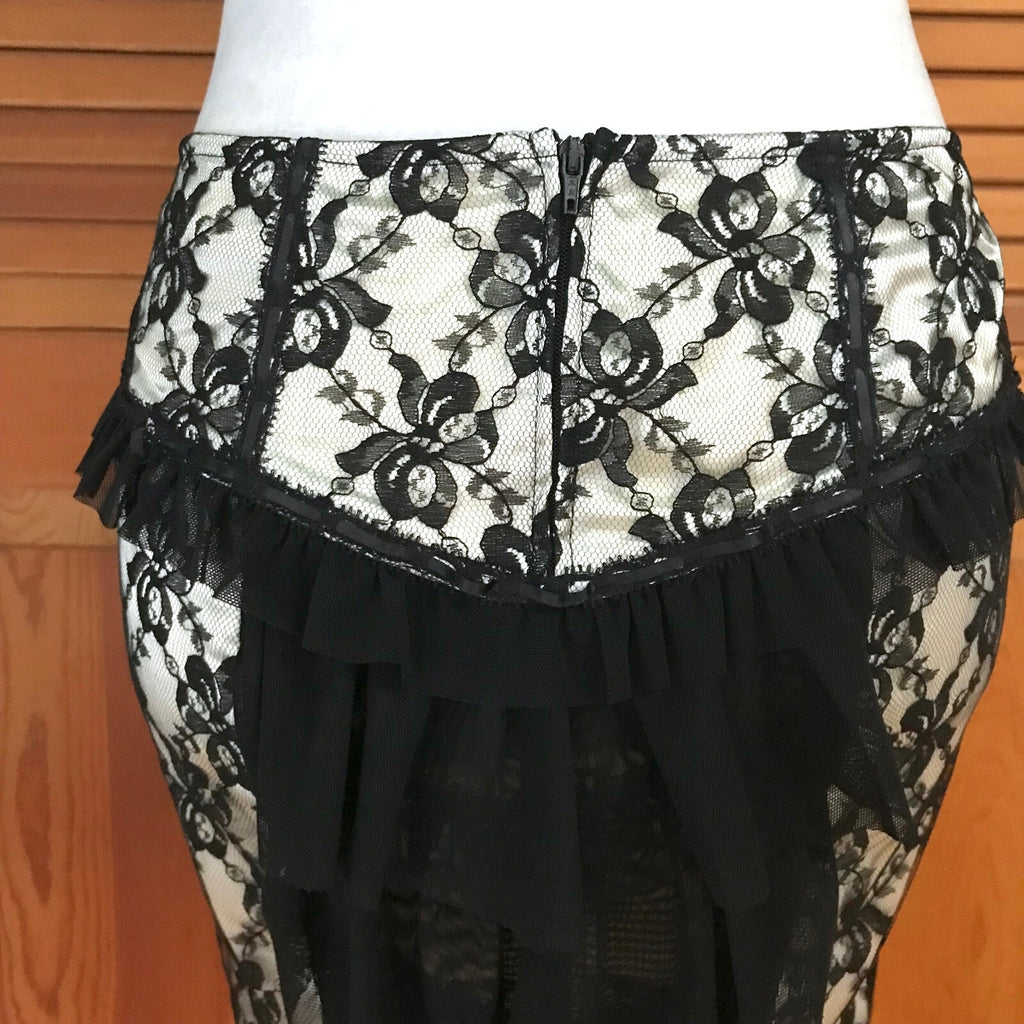Vintage Lip Service Vaudeville Vamps Gothic Victorian Coquette Ivory Skirt