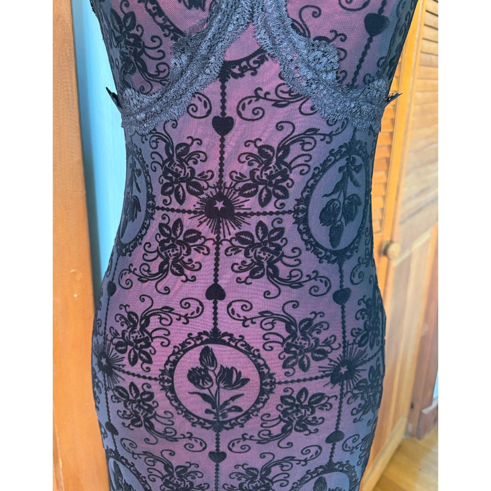 Gothic Victorian My Perfect Love Garden Goth Black Red Mermaid Summer Dress