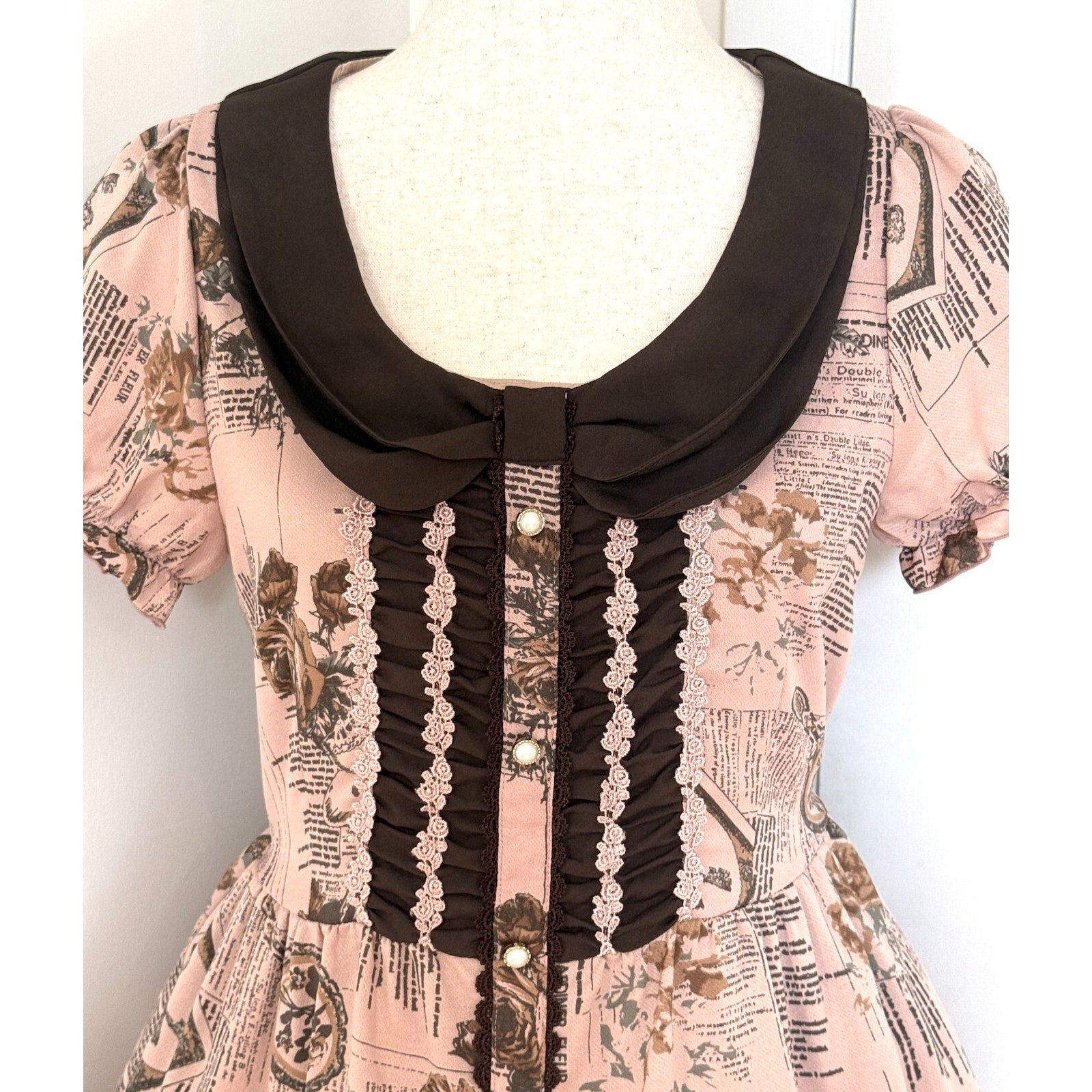 Axes Femme Victorian J-fashion Kawaii Jirai Himekaji French Poetry Pink Dress M