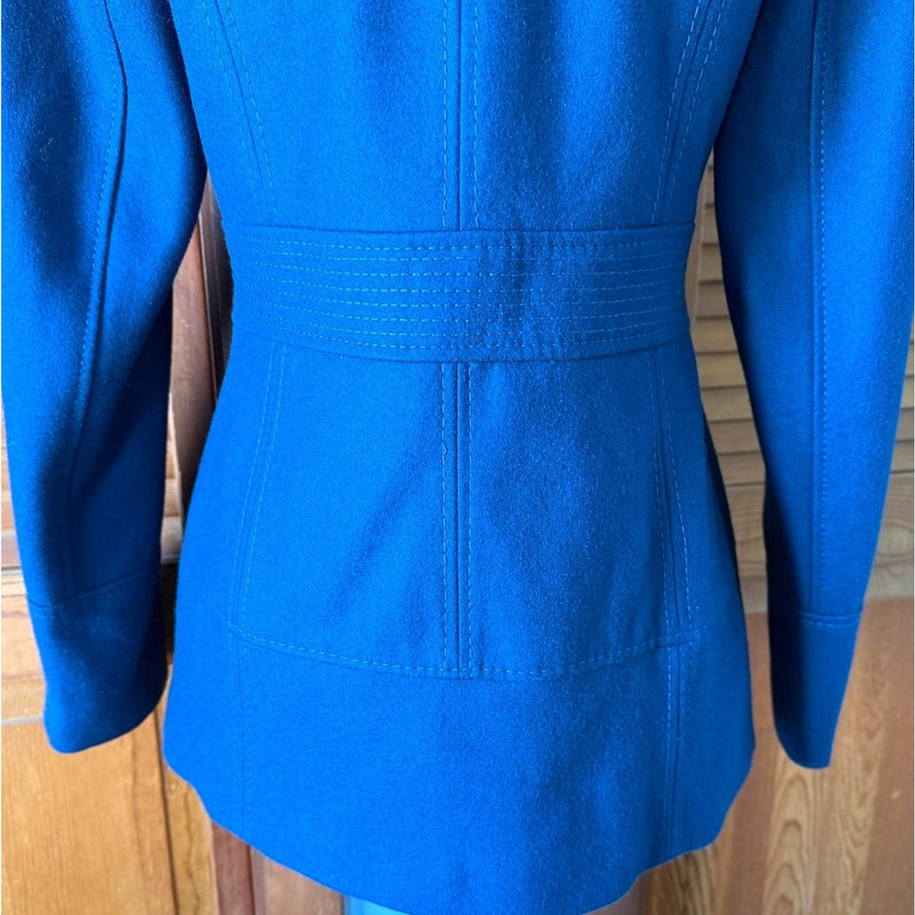 Miss Sixty J-fashion Dollcore Gyaru Himekaji Teal Wool Blend Pea Coat Jacket S