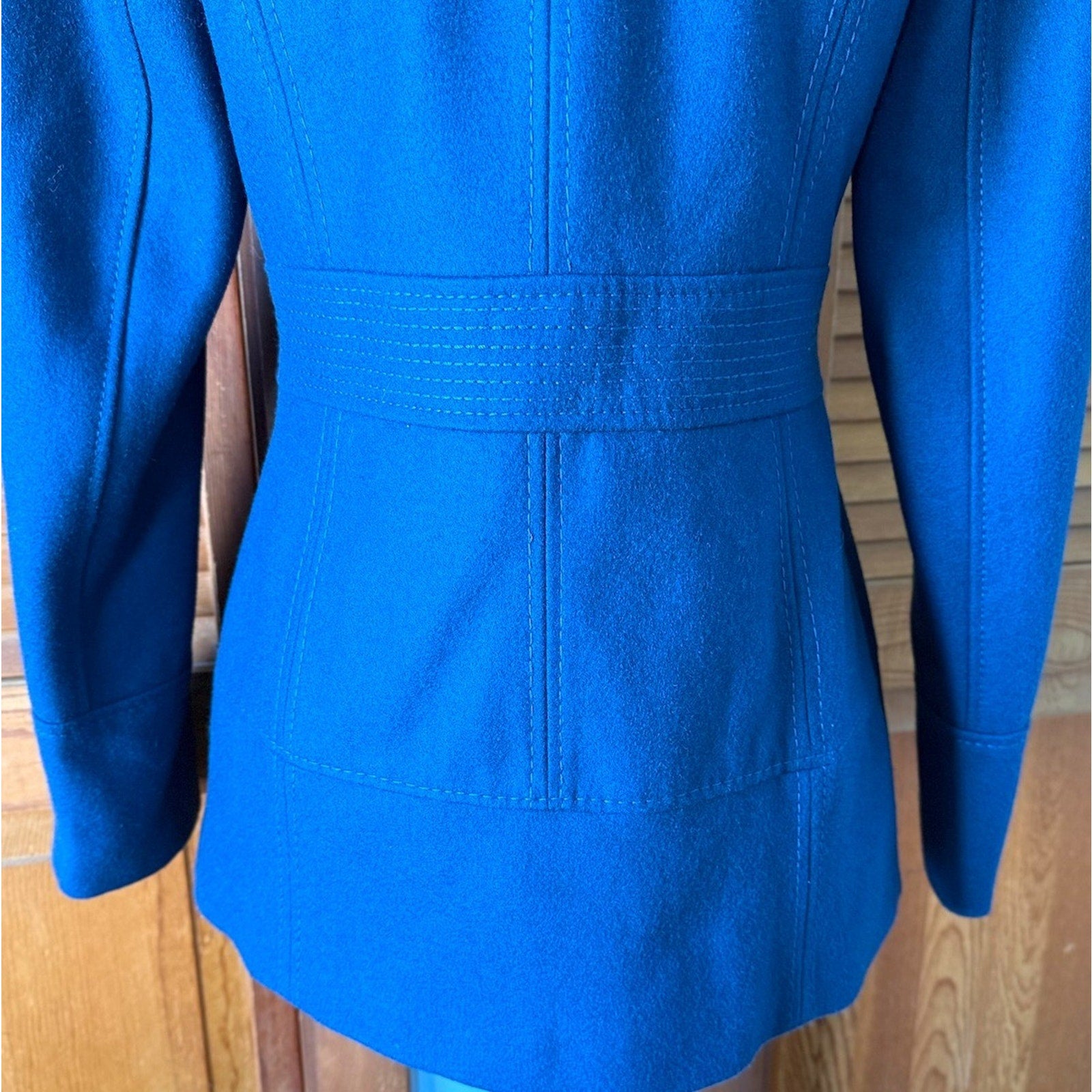 Miss Sixty J-fashion Dollcore Gyaru Himekaji Teal Wool Blend Pea Coat Jacket S