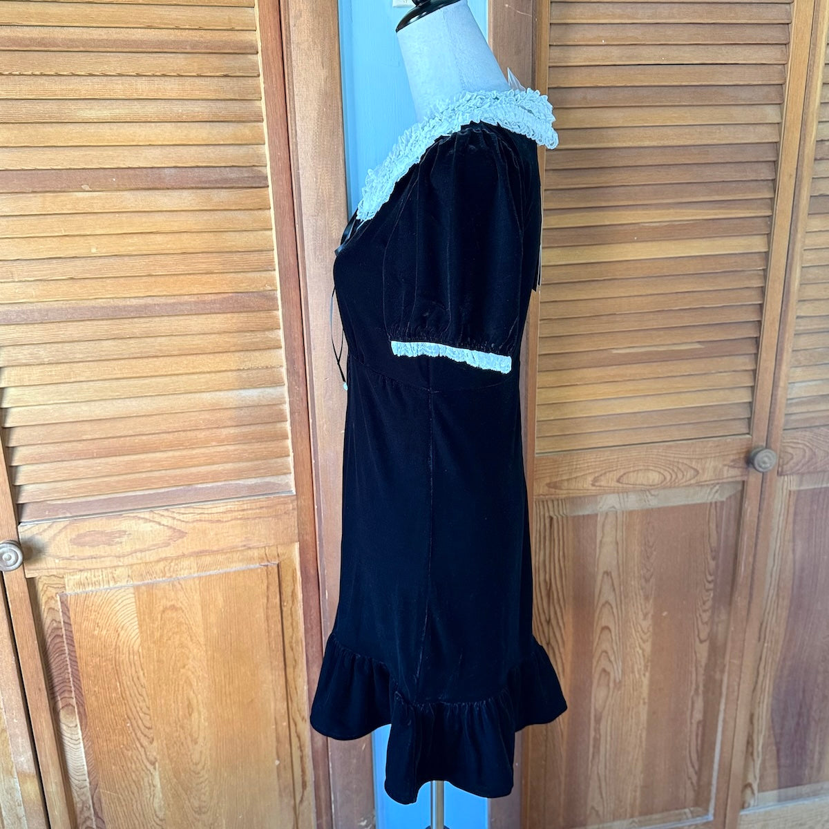 Killstar Gothic Lolita Punk Halloween Wednesday Addams Black Velvet Dress