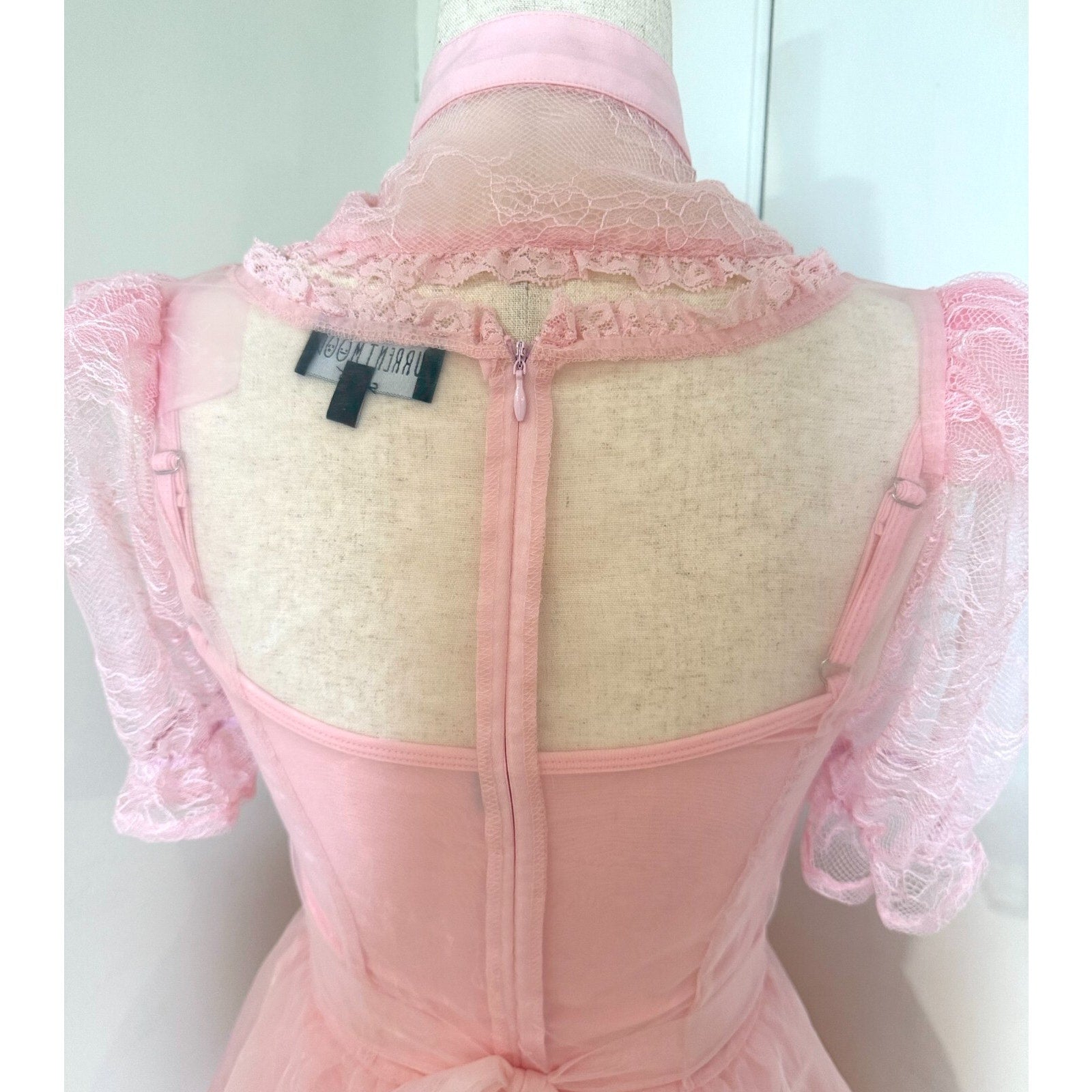 Dolls Kill Beguiling Princess Pink Organza & Lace Whimsigoth Dollcore Dress