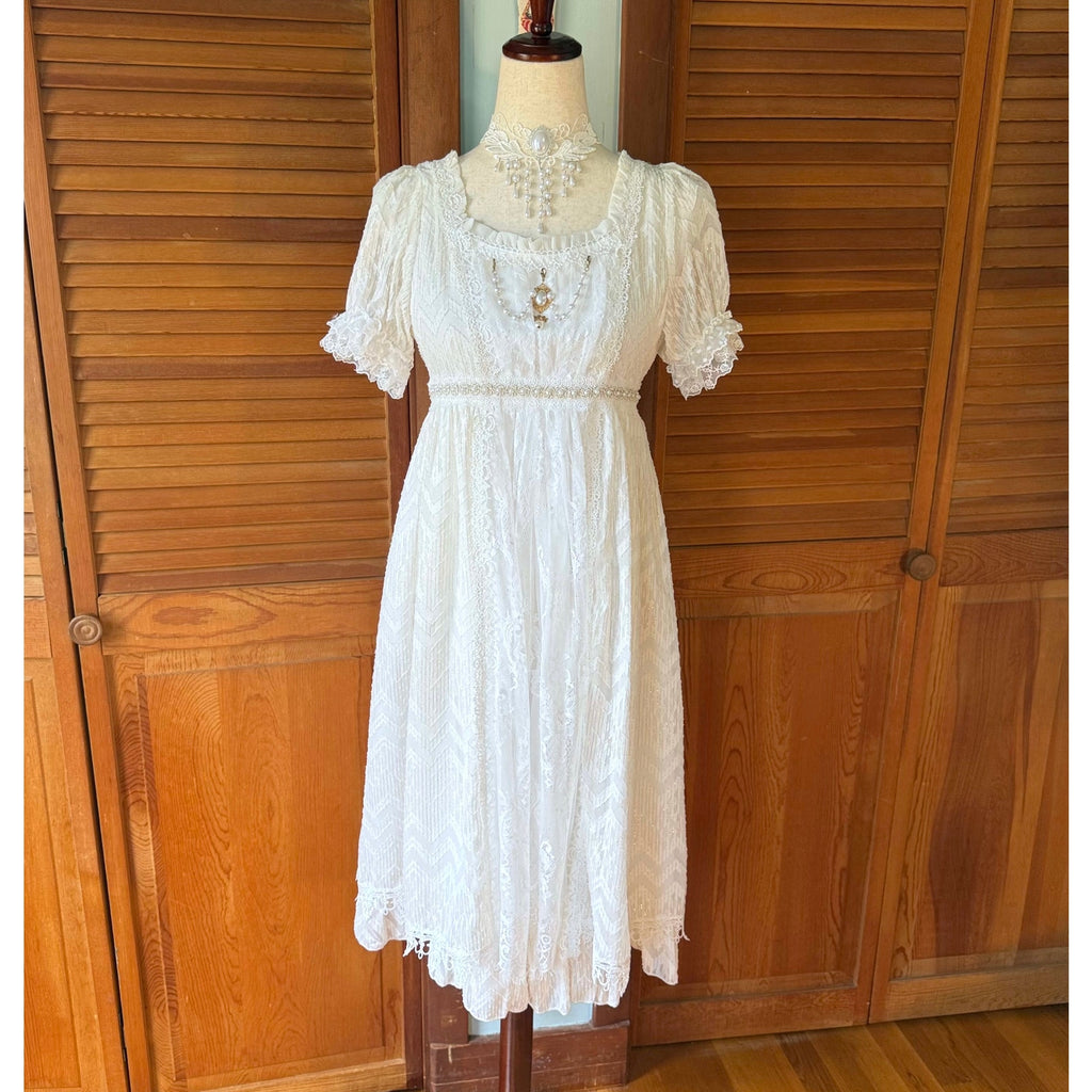J-fashion Himekaji Kawaii Dollcore Lolita EGL White Lace Princess Dress S-M